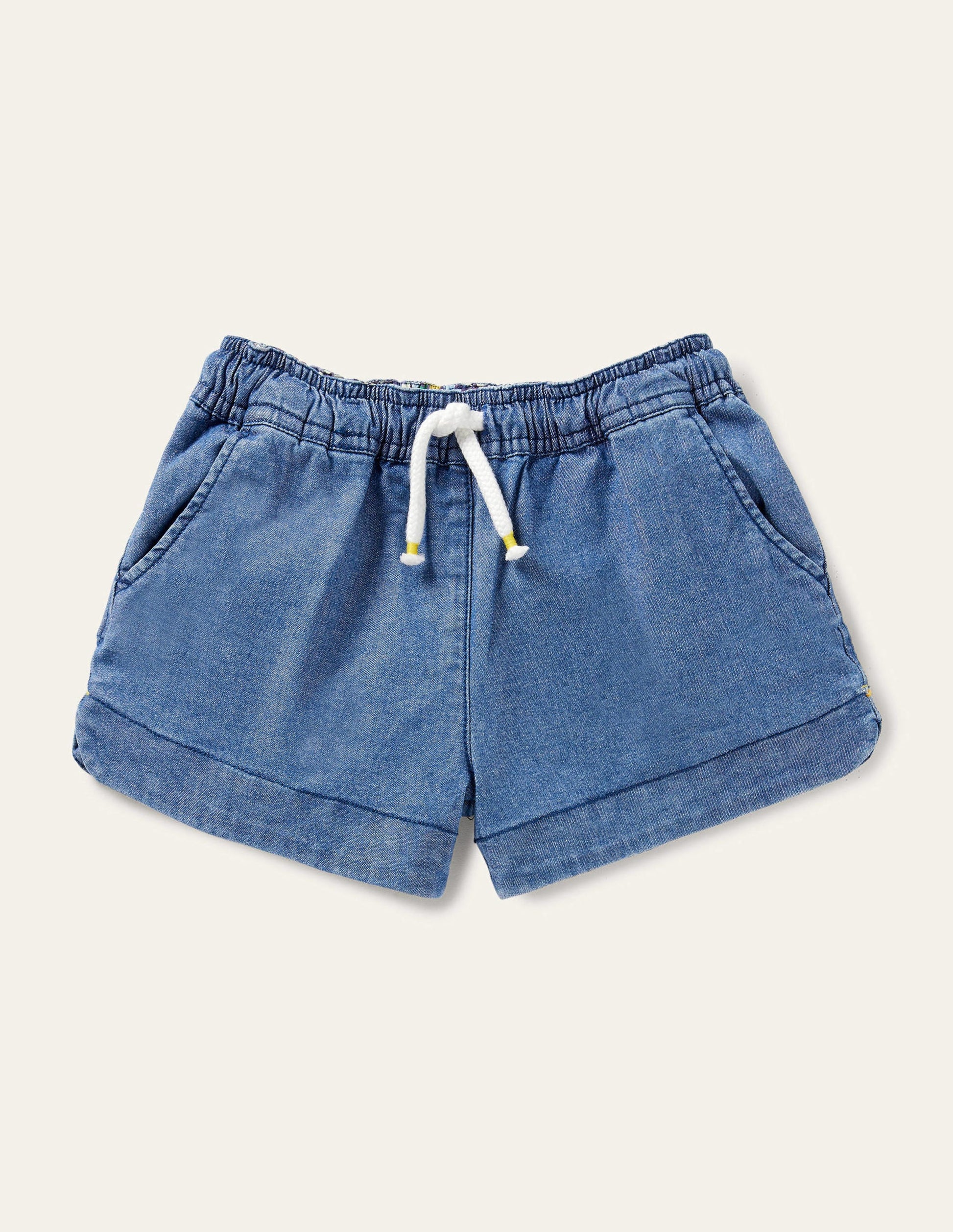 Heart Pocket Shorts-Chambray-1