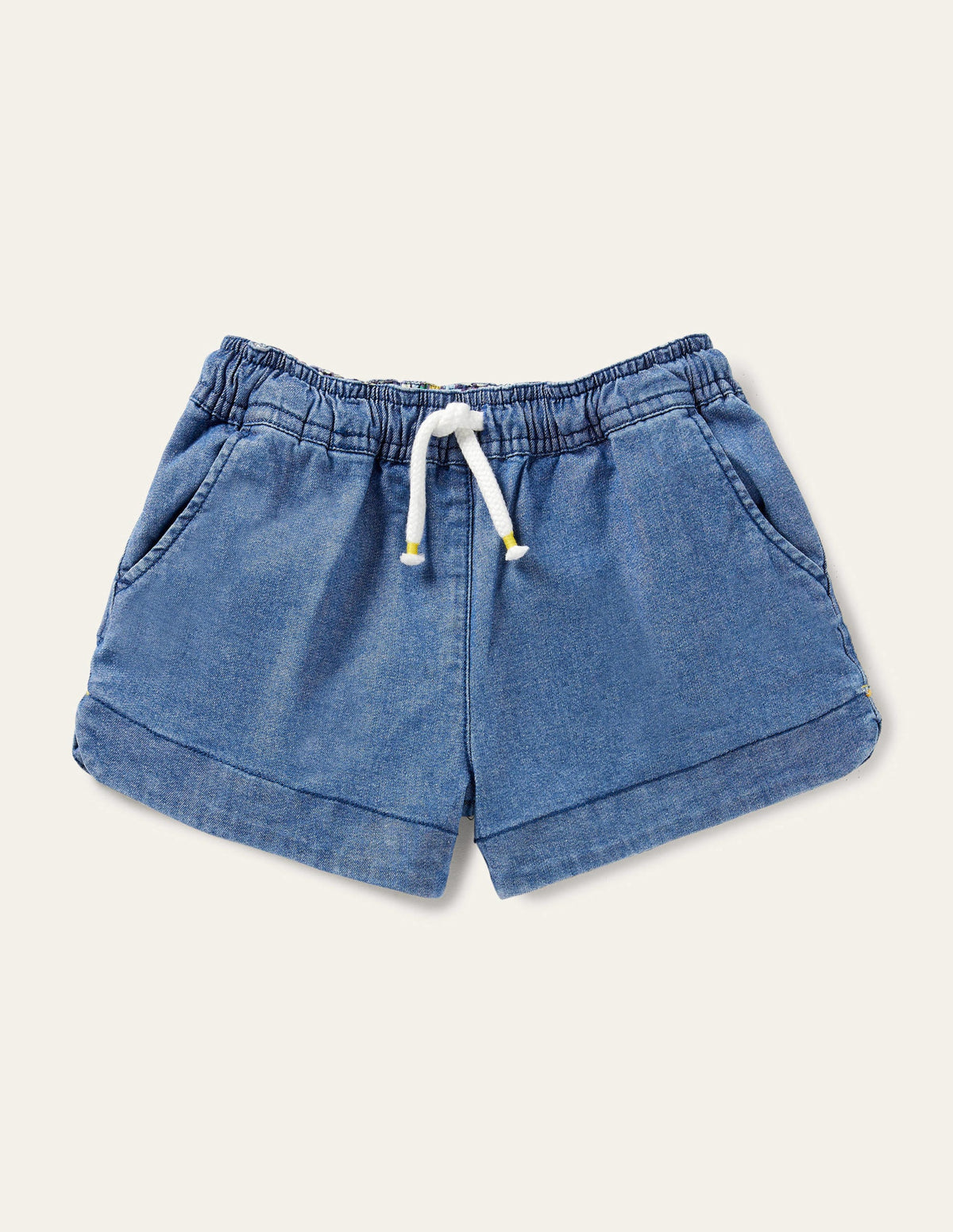 Heart Pocket Shorts-Chambray - Image 1
