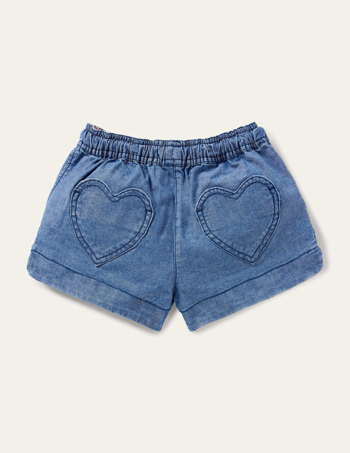 Heart Pocket Shorts-Chambray - Image 2