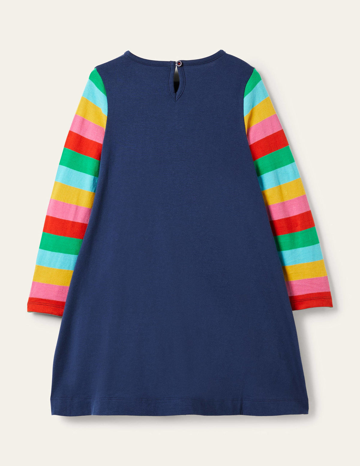 Navy Rainbow Unicorn Appliqué Dress-College Navy Unicorn-2
