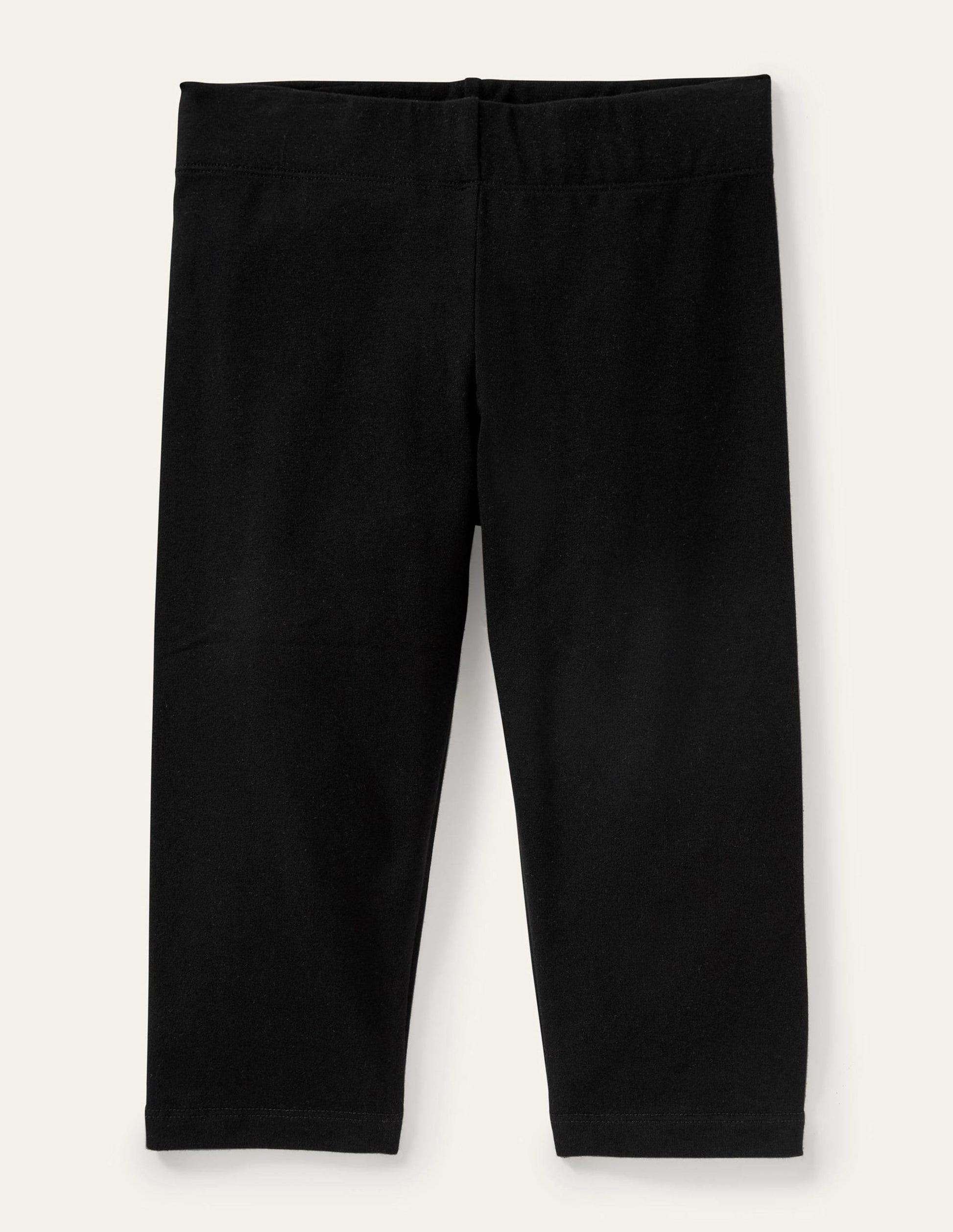 Plain Cropped Leggings-Black-1