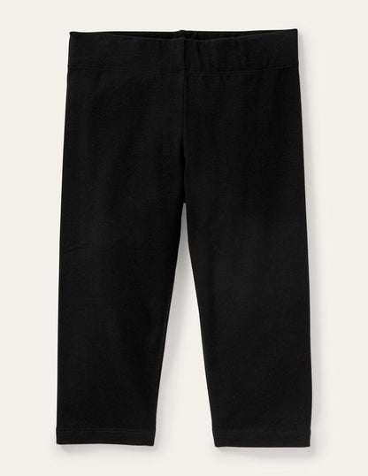 Plain Cropped Leggings-Black-1