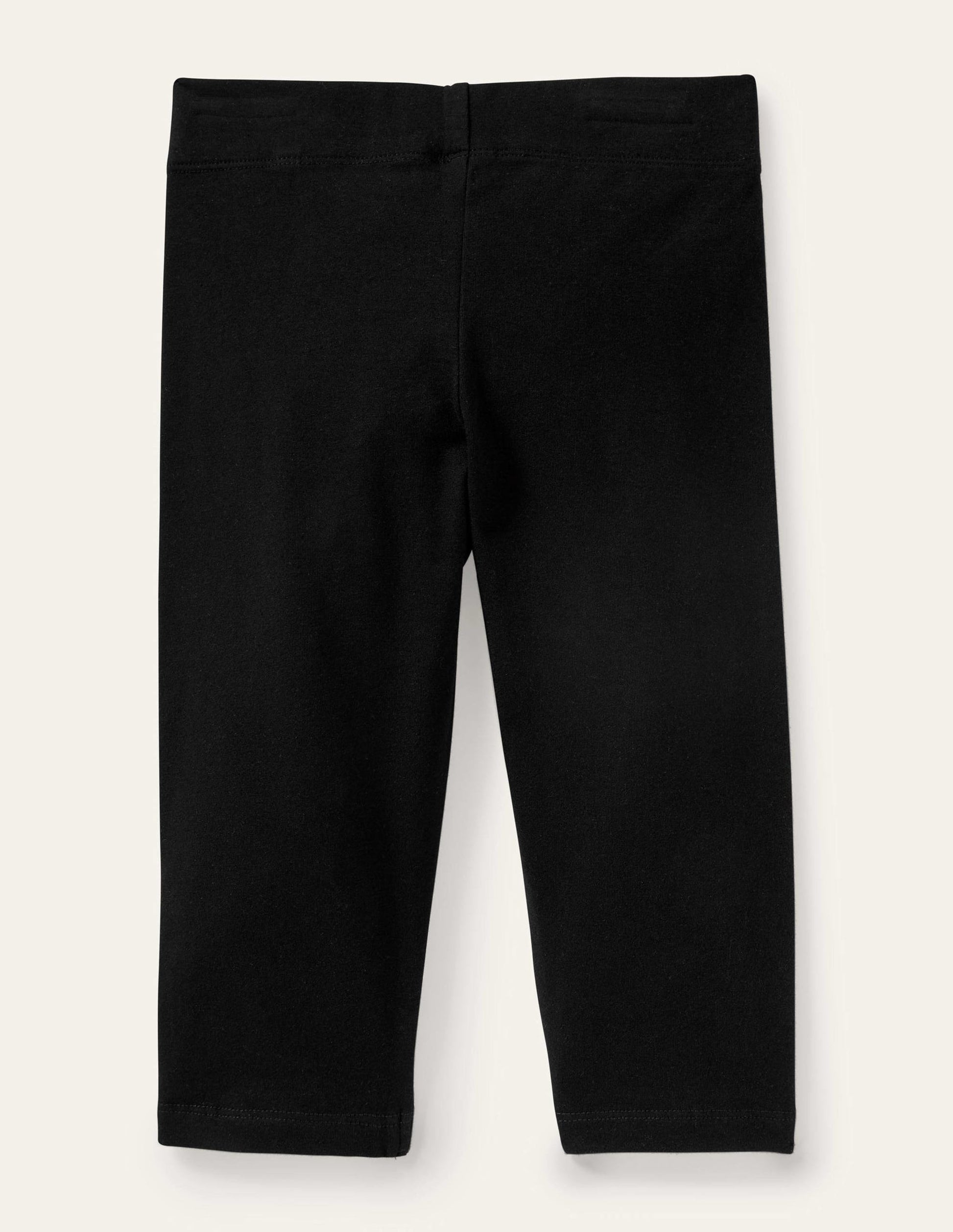 Plain Cropped Leggings-Black-2