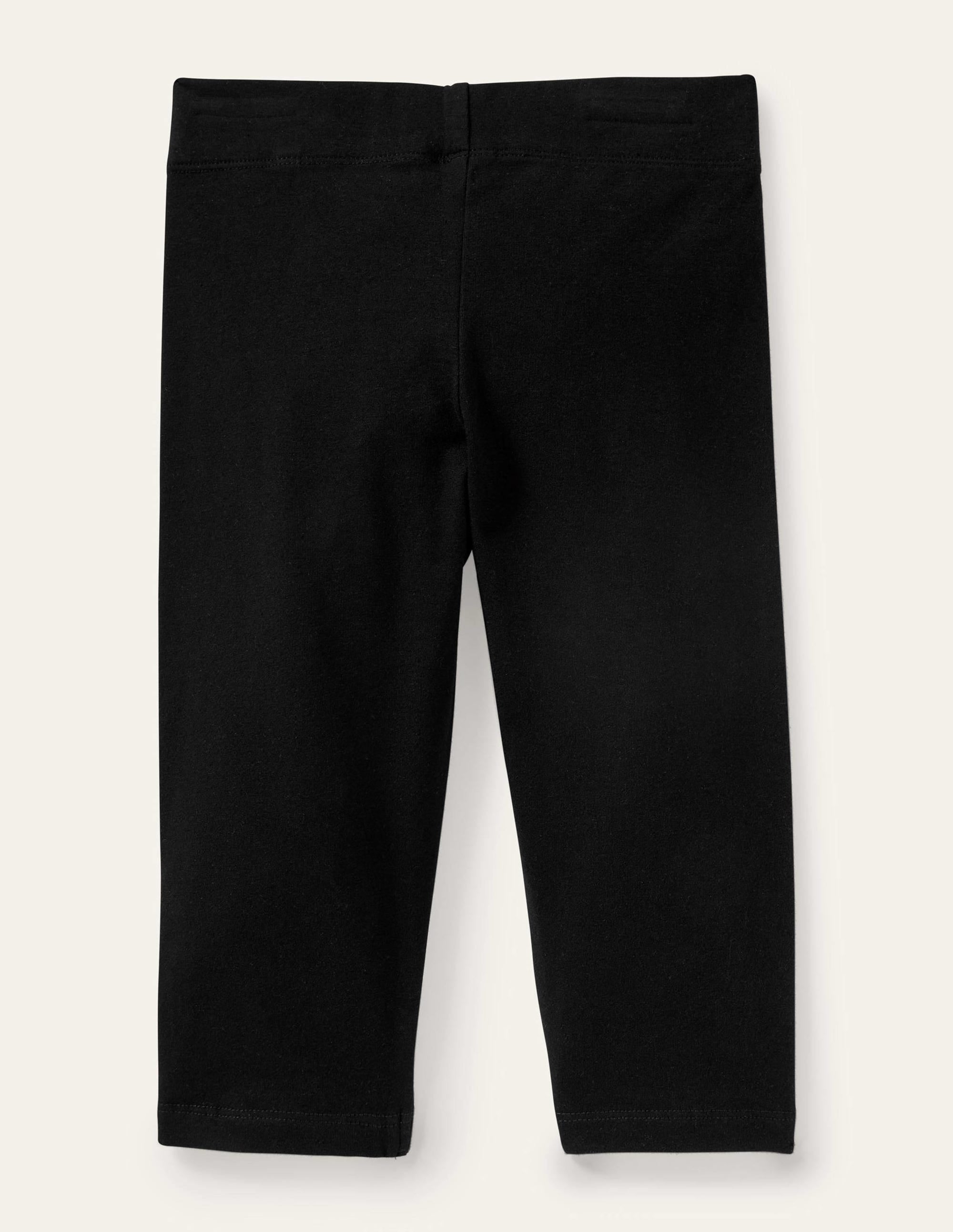 Plain Cropped Leggings-Black - Image 2