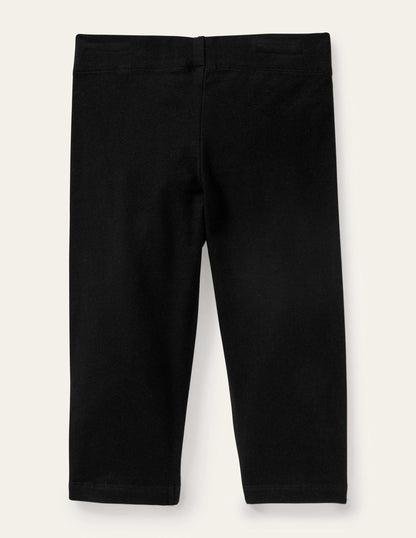 Plain Cropped Leggings-Black-2