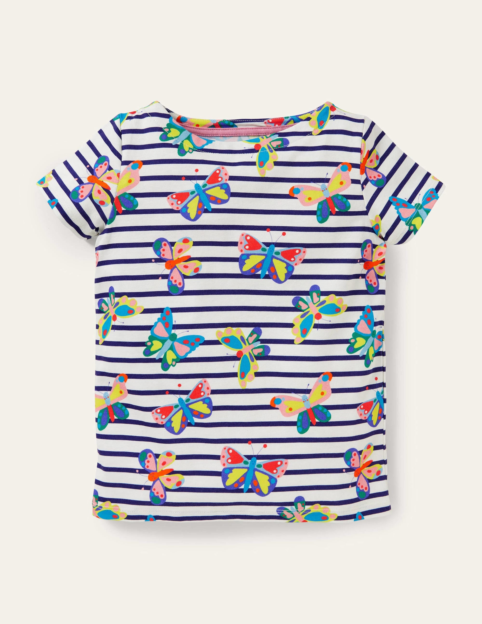 Short-sleeved Breton-Multi Butterfly Stripe - Image 1