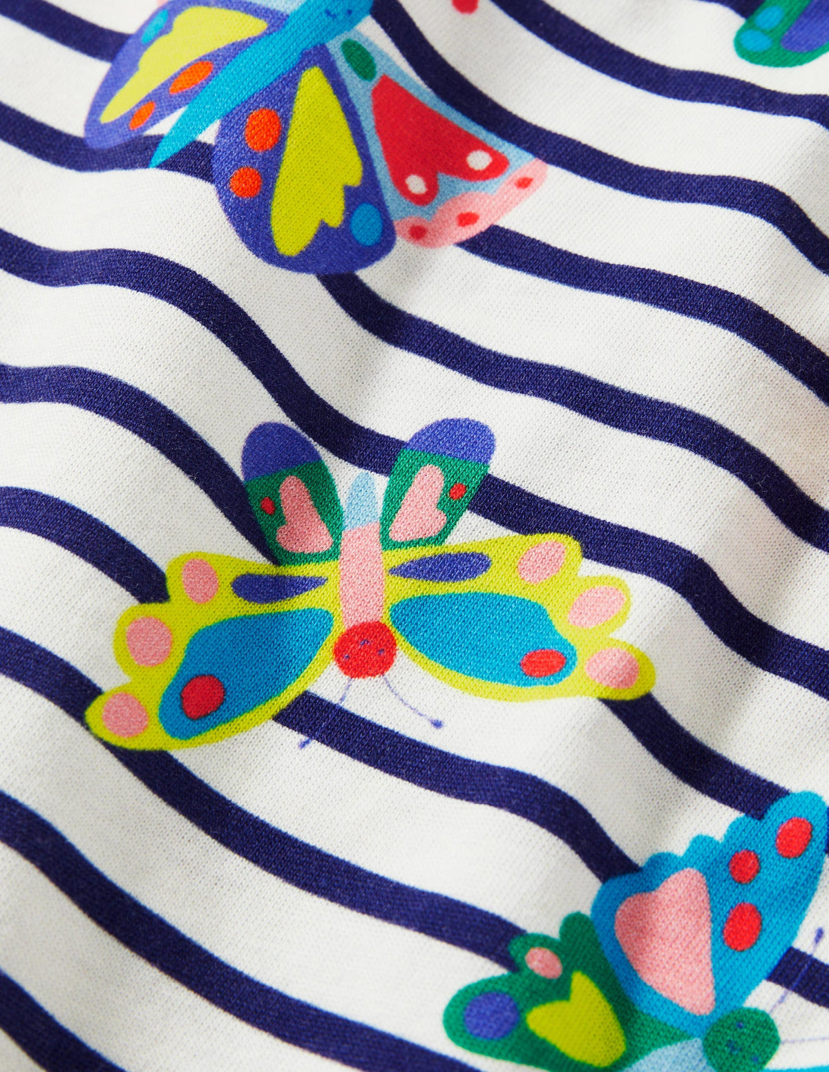 Short-sleeved Breton-Multi Butterfly Stripe-3