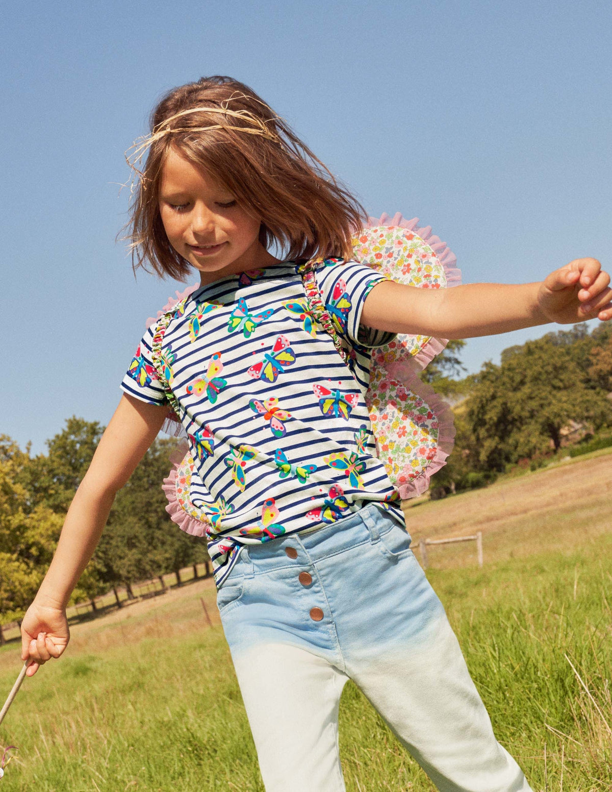 Short-sleeved Breton-Multi Butterfly Stripe - Image 4