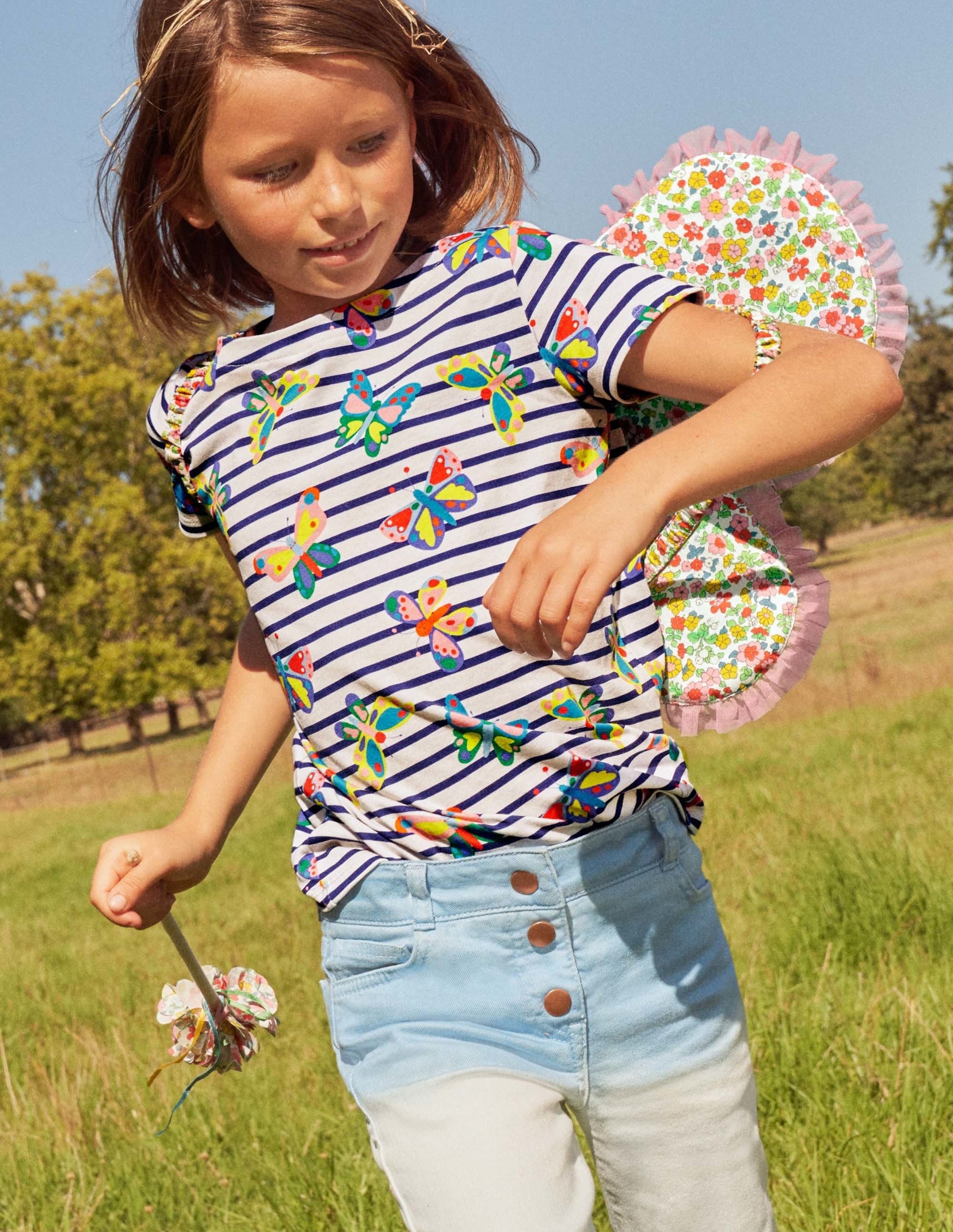 Short-sleeved Breton-Multi Butterfly Stripe-5