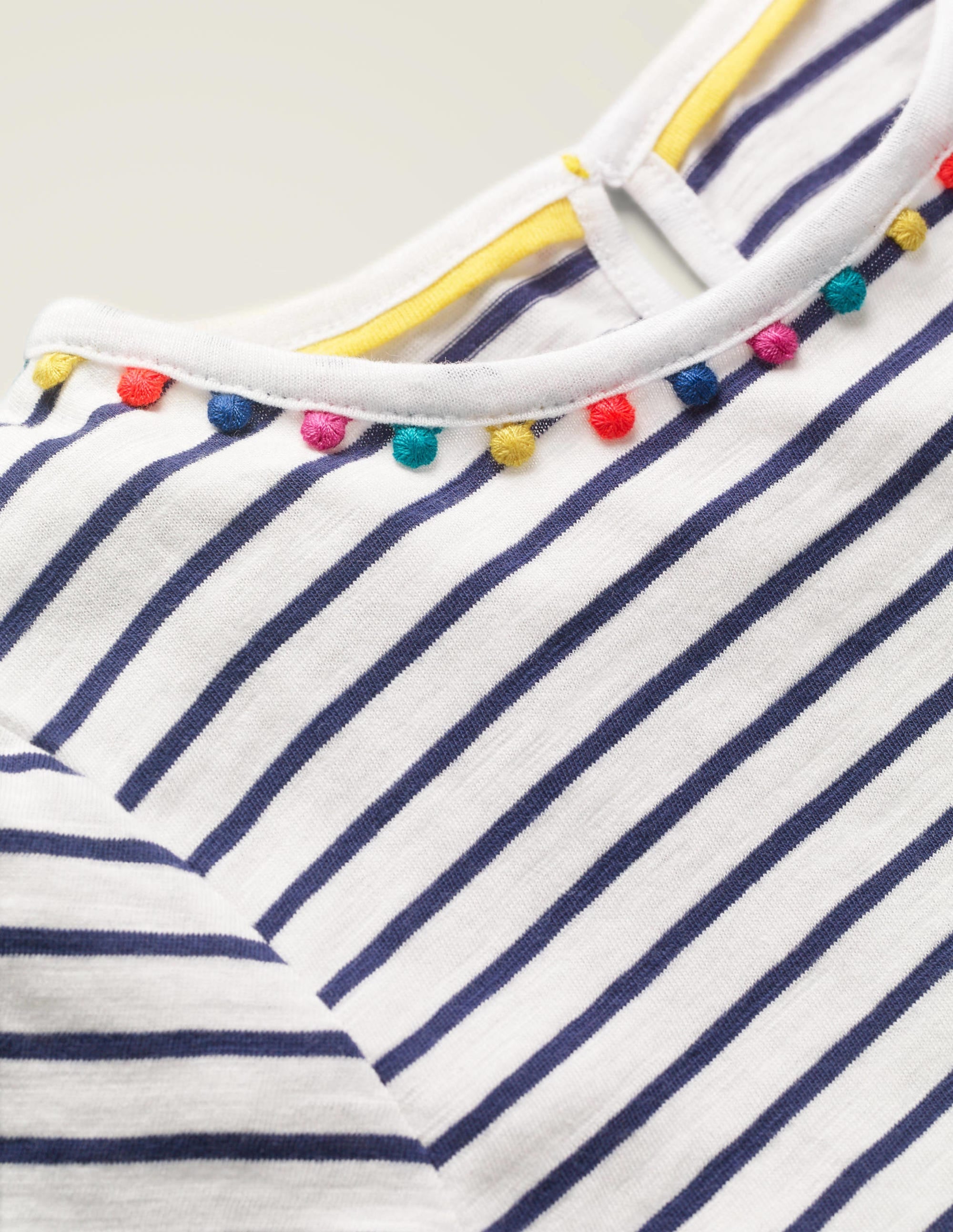 Charlie Pom Jersey T-shirt-Starboard Navy/Ivory - Image 3