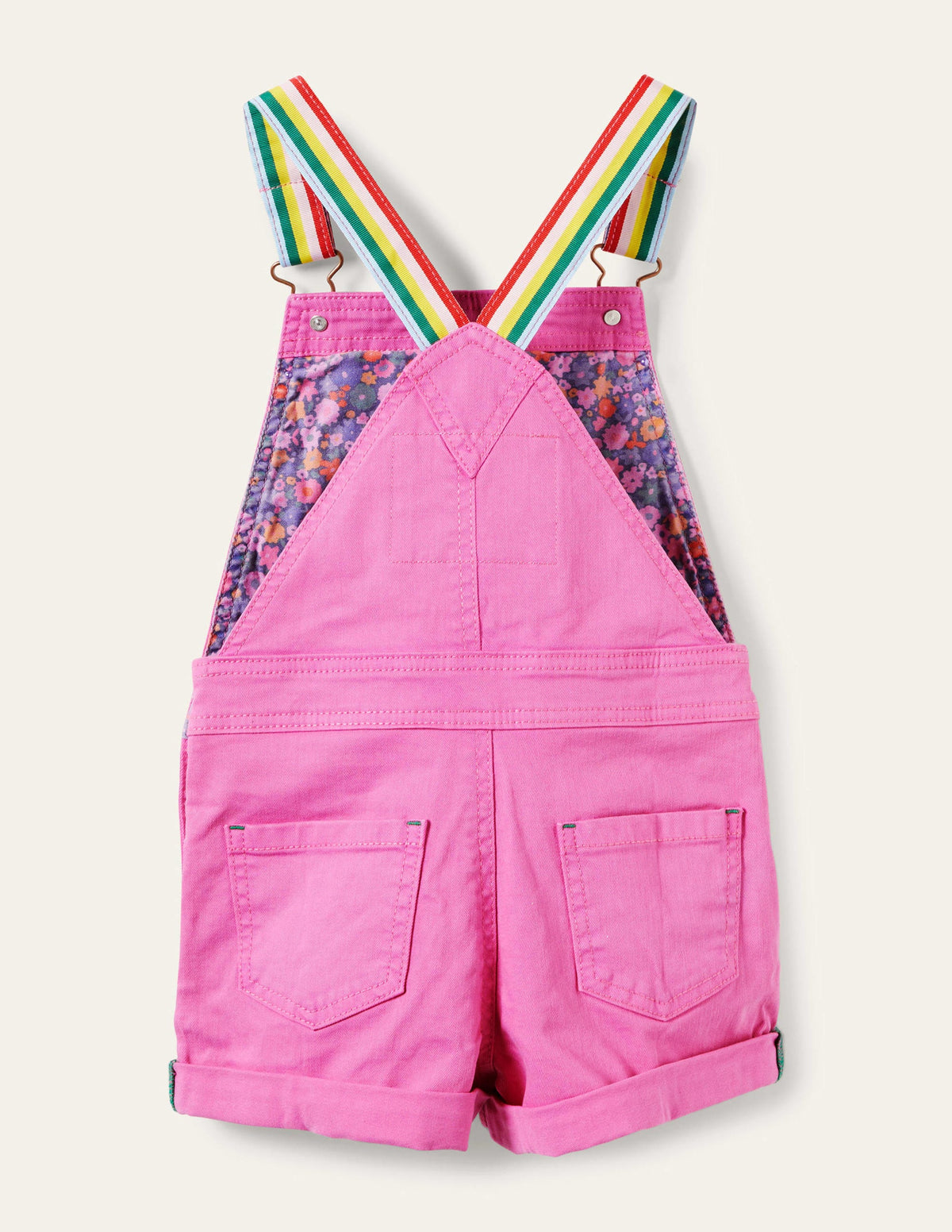 Fun Short Overalls-Strawberry Ice Pink Rainbow - Image 2