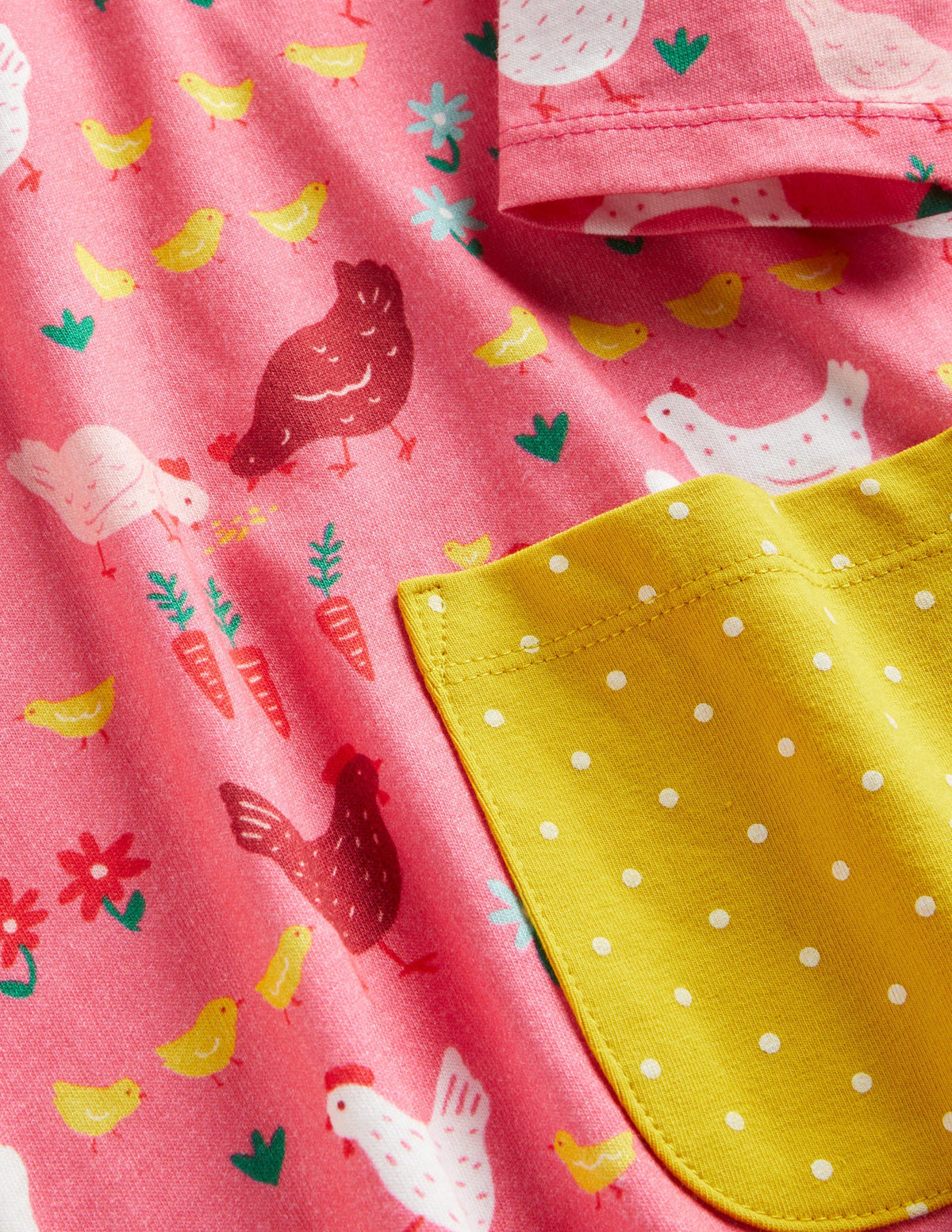 Printed Jersey Pocket Tunic-Sweet William Pink Hens - Image 3