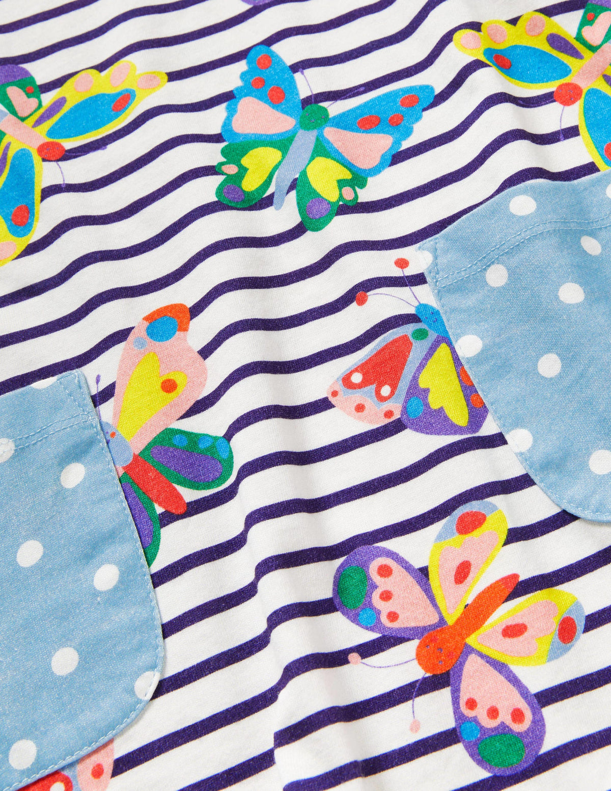 Printed Jersey Pocket Tunic-Multi Butterfly Stripe - Image 3