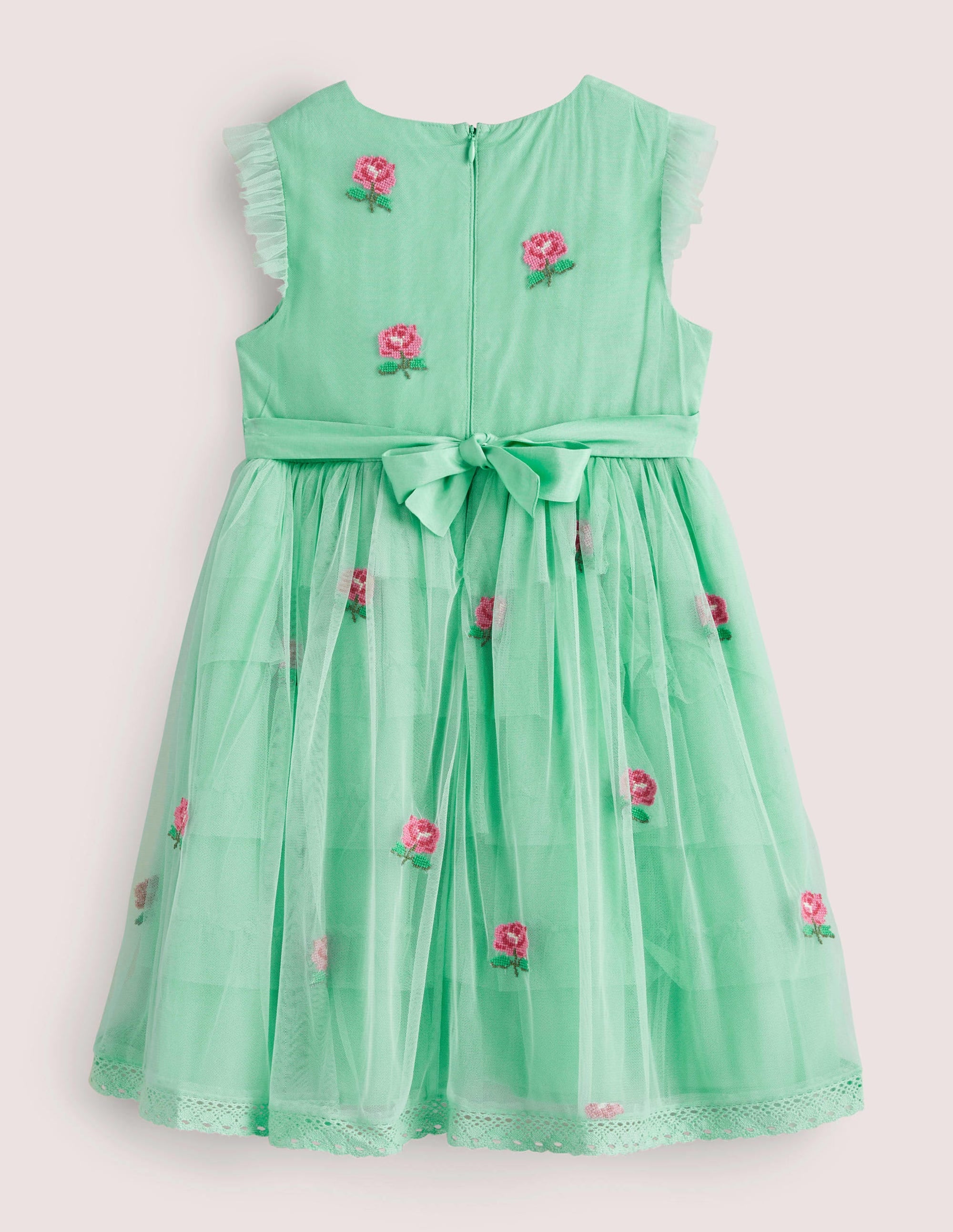 Tulle Embroidered Party Dress-Fountain Flowers - Image 2