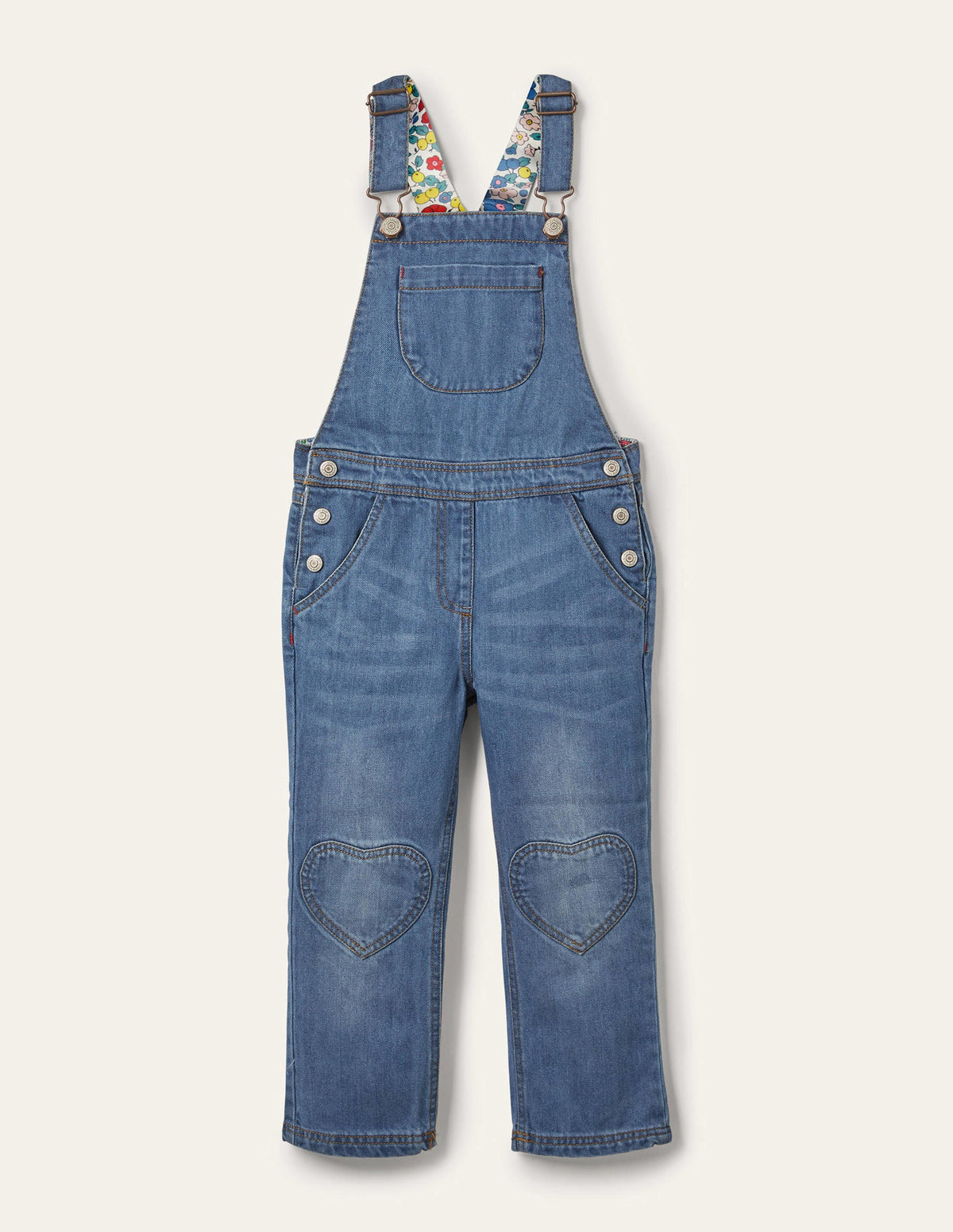 Heart Wide Leg Overalls-Mid Vintage Denim-1