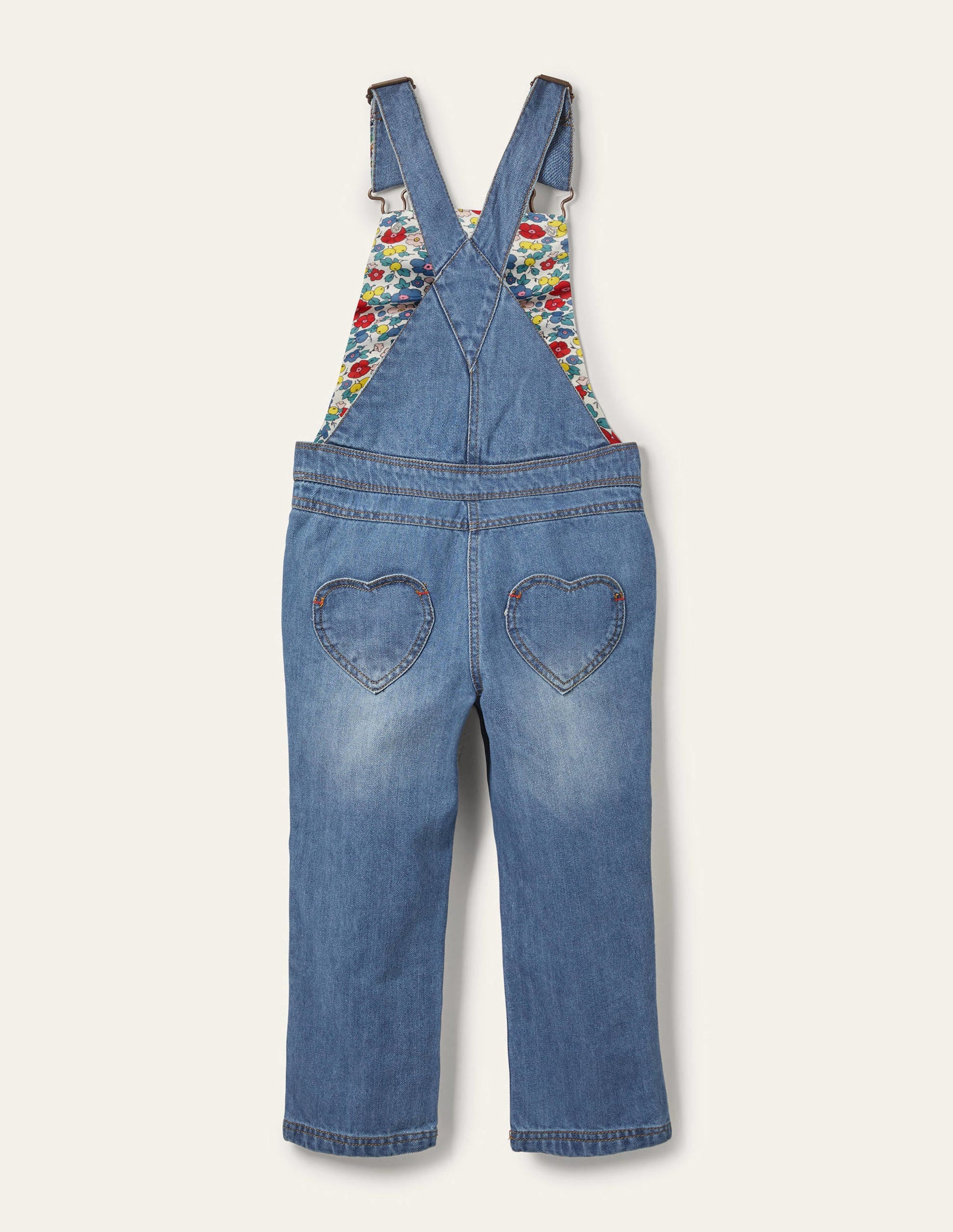 Heart Wide Leg Overalls-Mid Vintage Denim-2