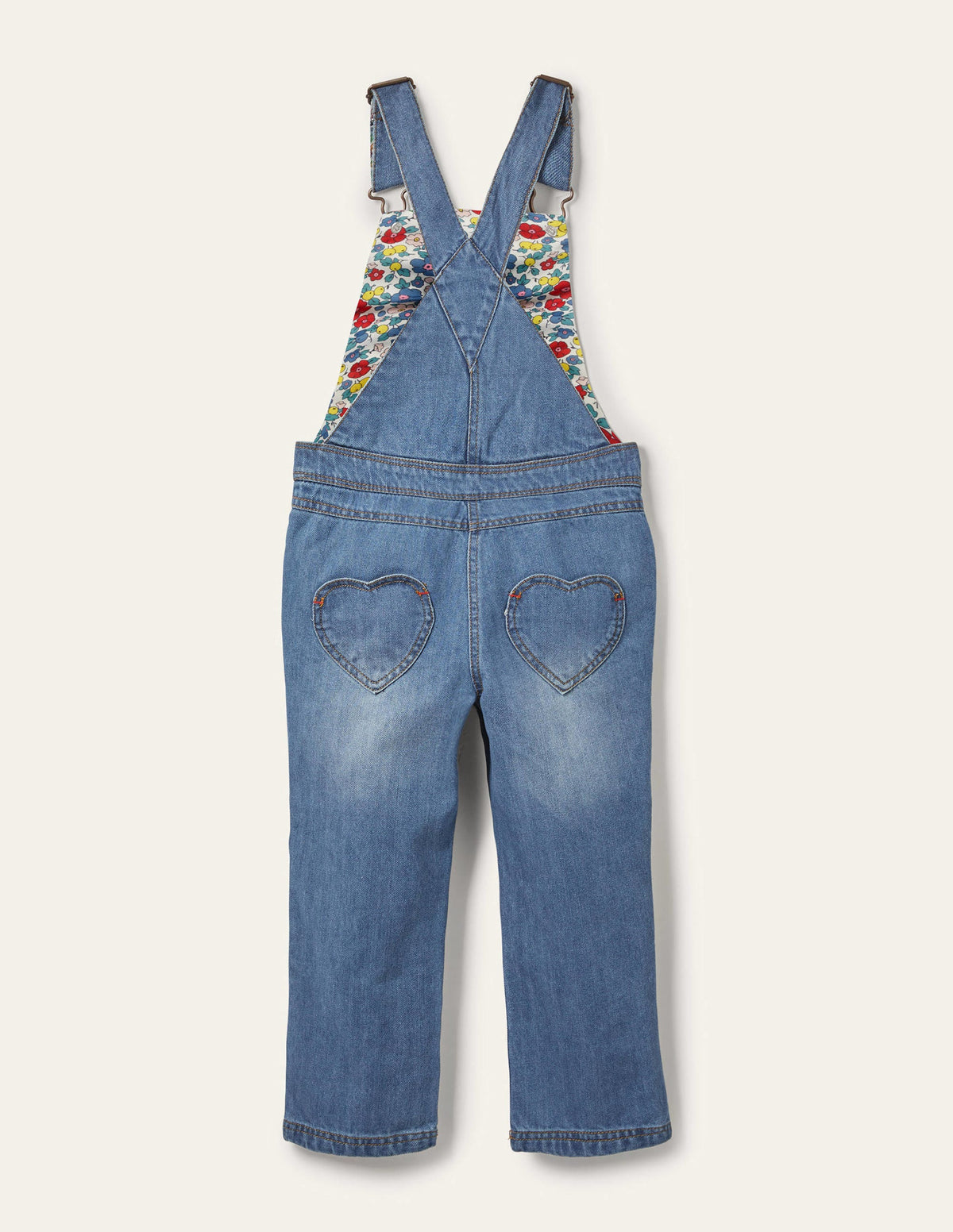 Heart Wide Leg Overalls-Mid Vintage Denim - Image 2