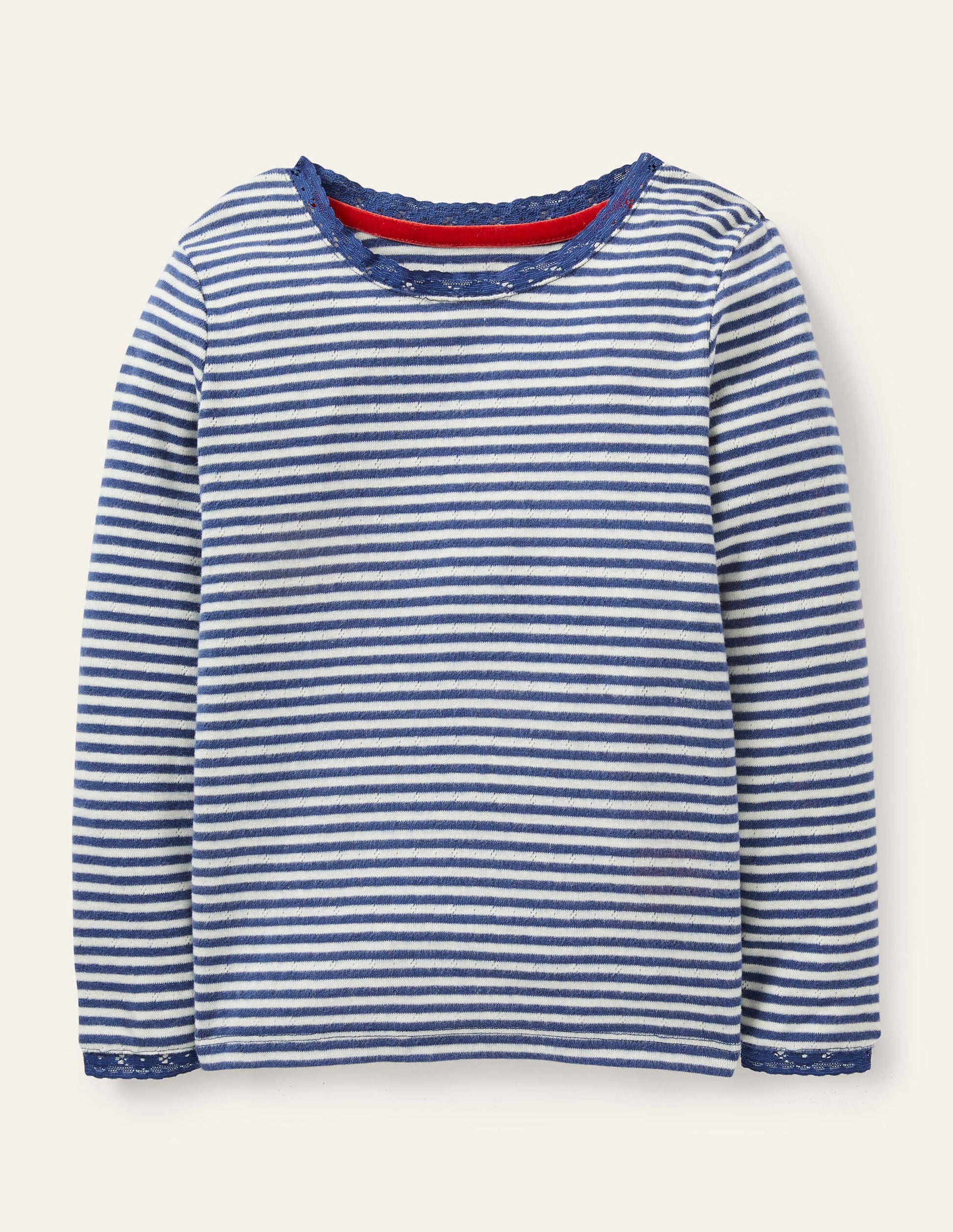 Supersoft Pointelle T-shirt-Starboard Blue/Ivory-1