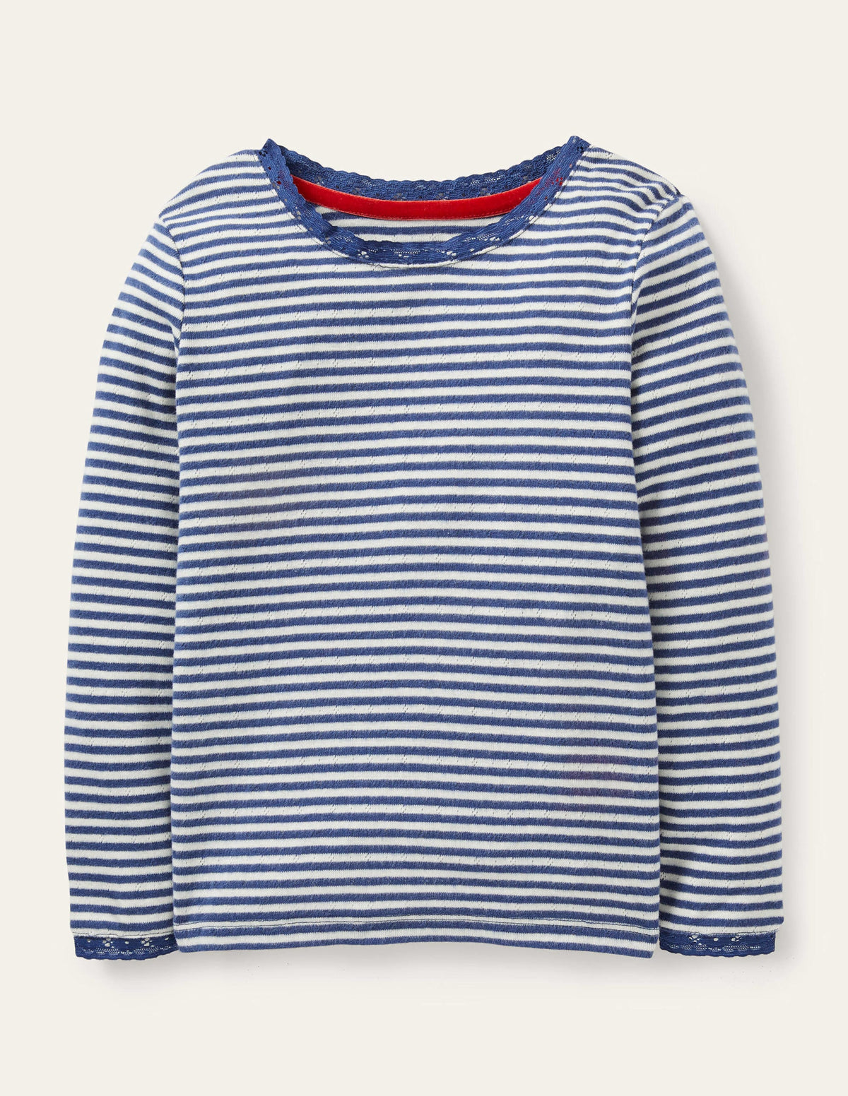 Supersoft Pointelle T-shirt-Starboard Blue/Ivory - Image 1