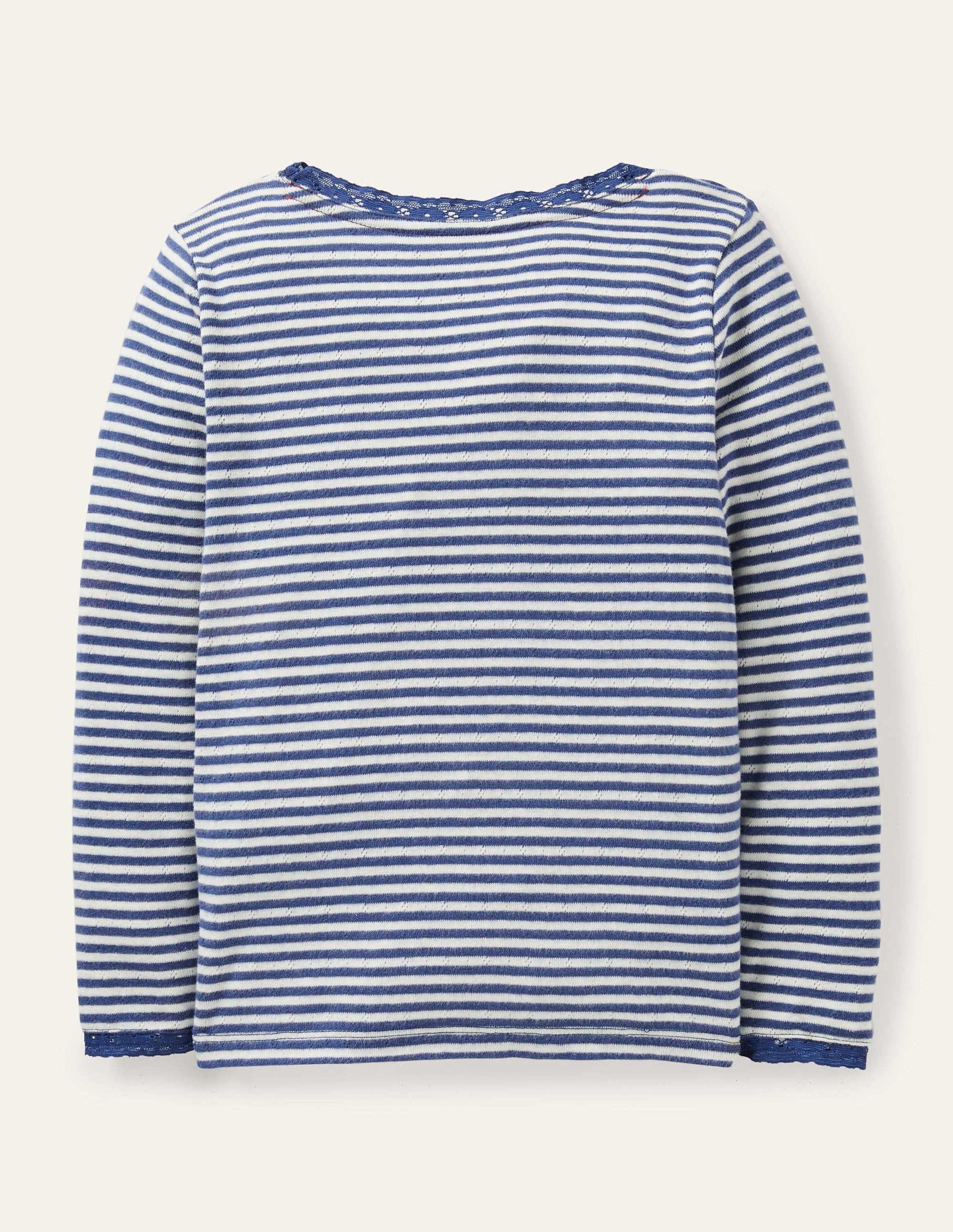 Supersoft Pointelle T-shirt-Starboard Blue/Ivory - Image 2