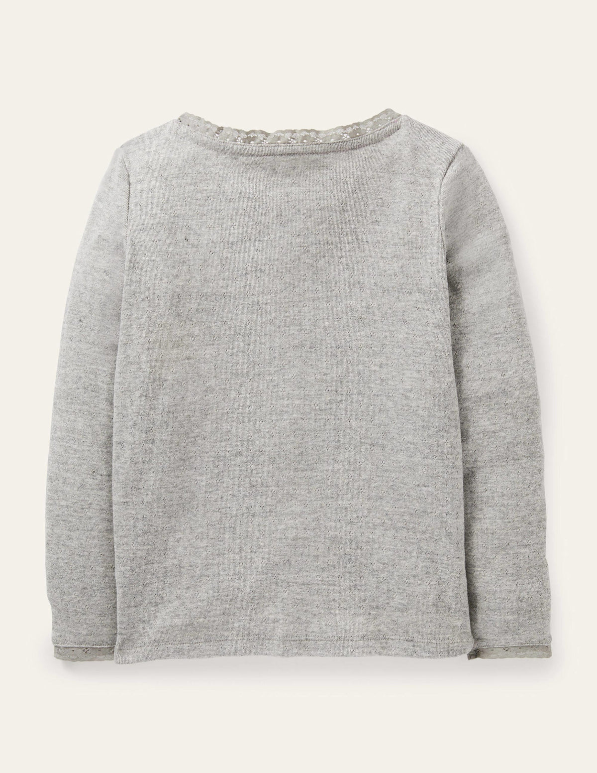 Supersoft Pointelle T-shirt-Grey Marl - Image 2
