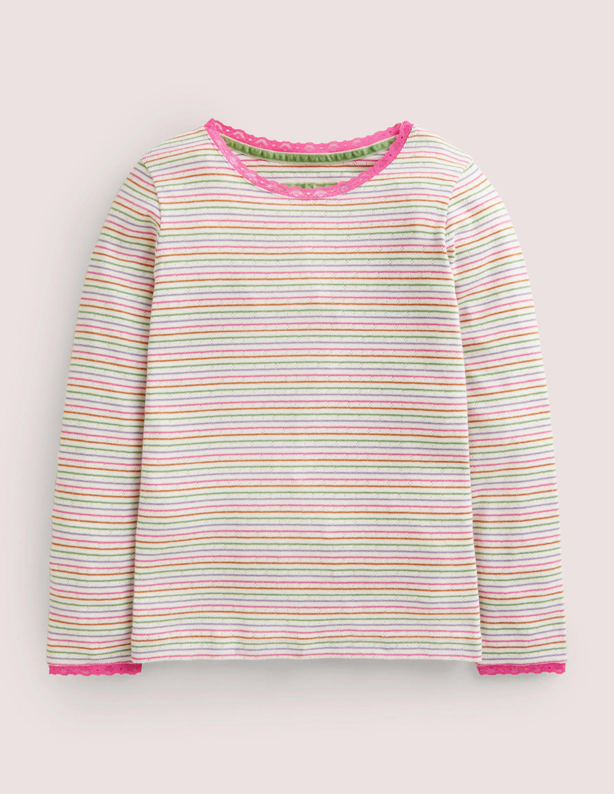 Supersoft Pointelle T-shirt-Aster Purple/Ivy Rainbow - Image 1