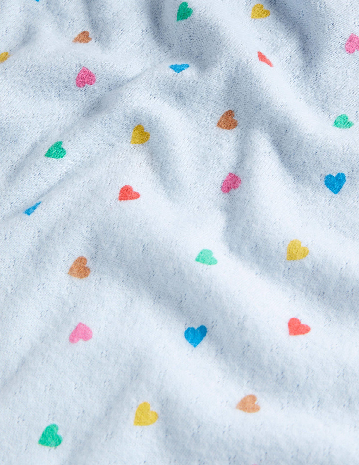 Supersoft Pointelle T-shirt-Blue Rainbow Hearts-3