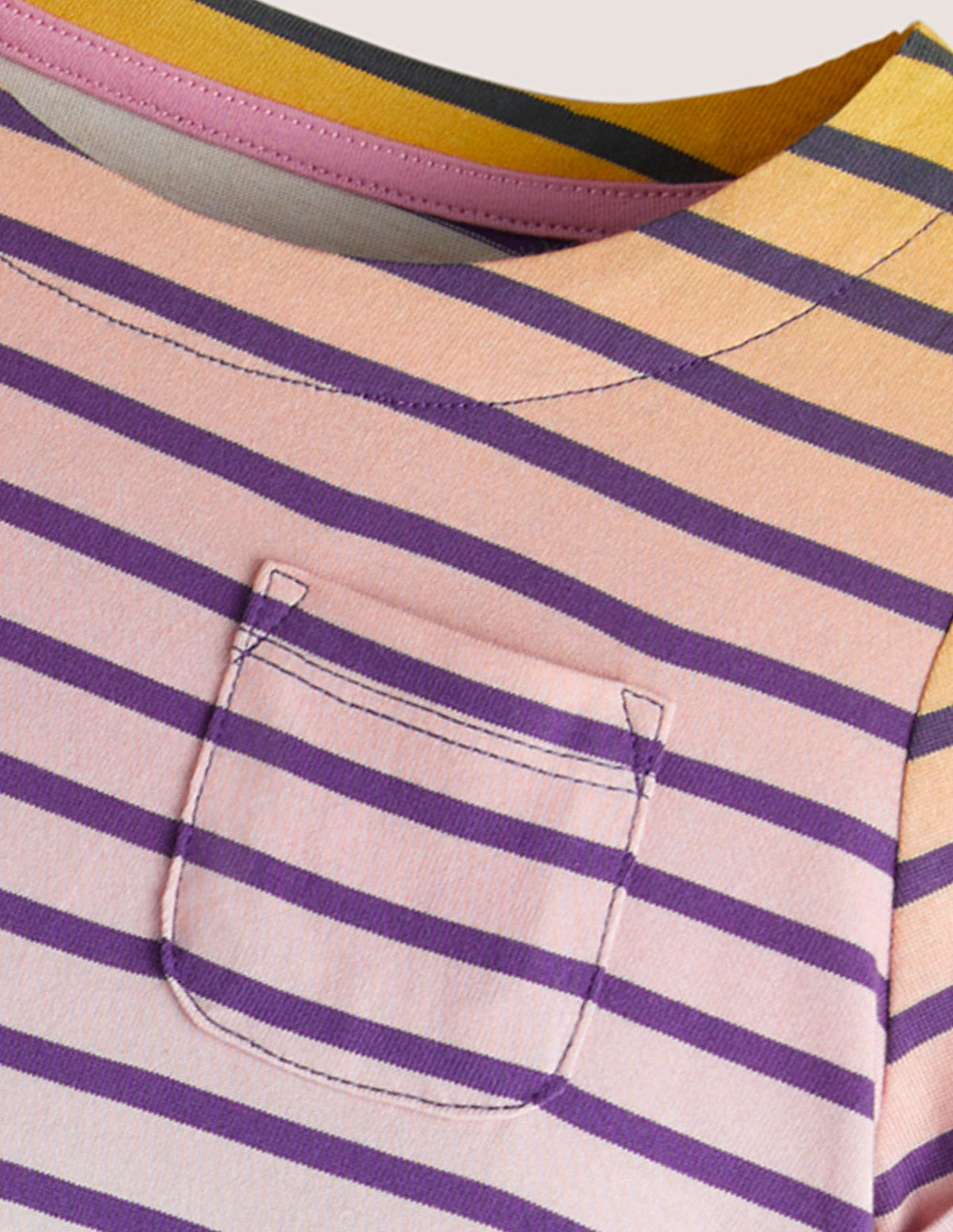Short Sleeve Fun Jersey Dress-Rainbow Ombre - Image 3