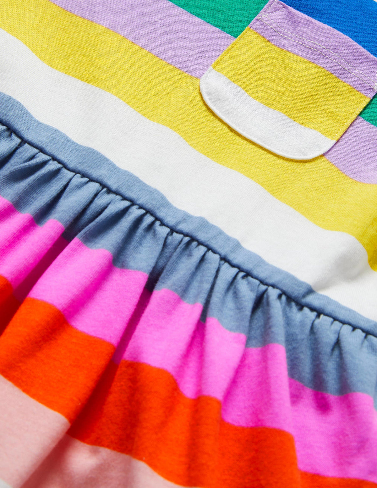 Short Sleeve Fun Jersey Dress-Multi Rainbow Stripe-3