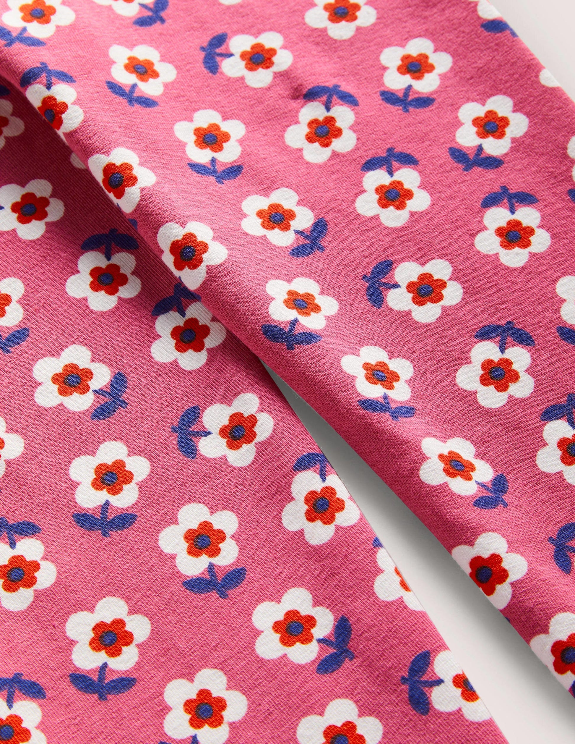 Fun Leggings-Sweet William Pink Small Daisy-3
