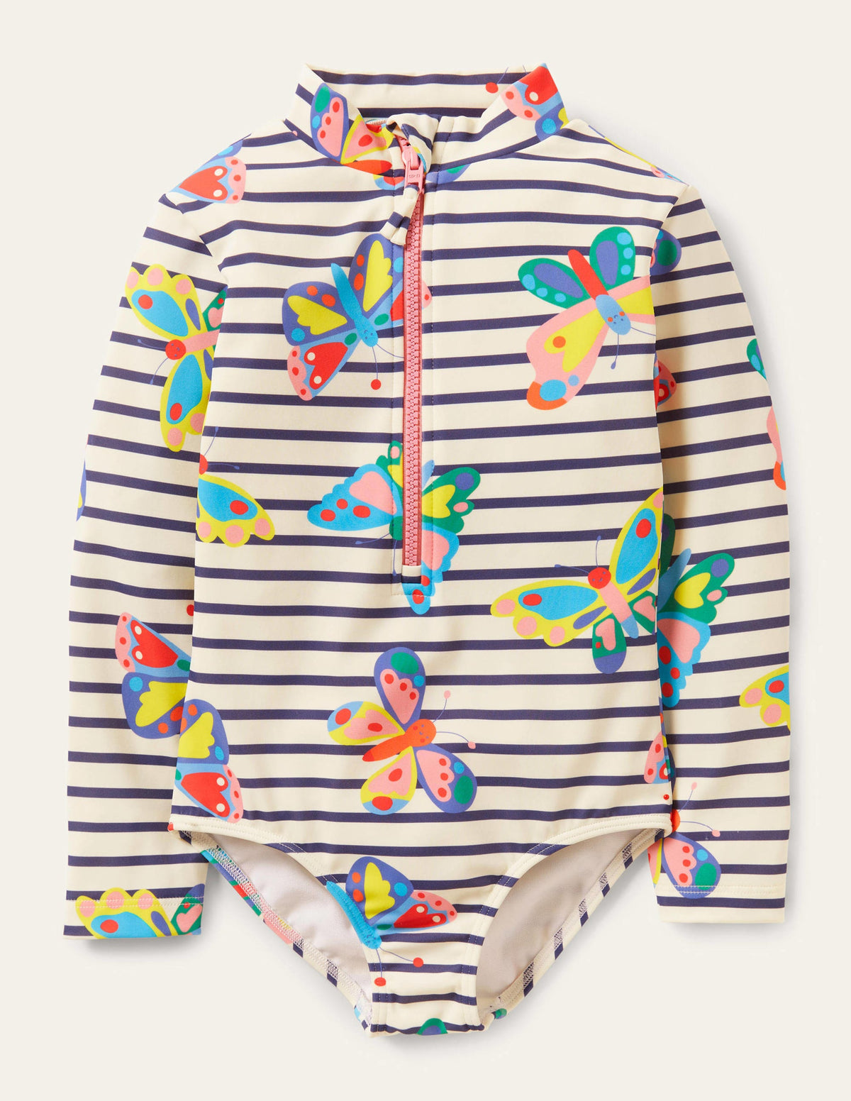 Long-sleeved Swimsuit-Multi Butterfly Breton-1