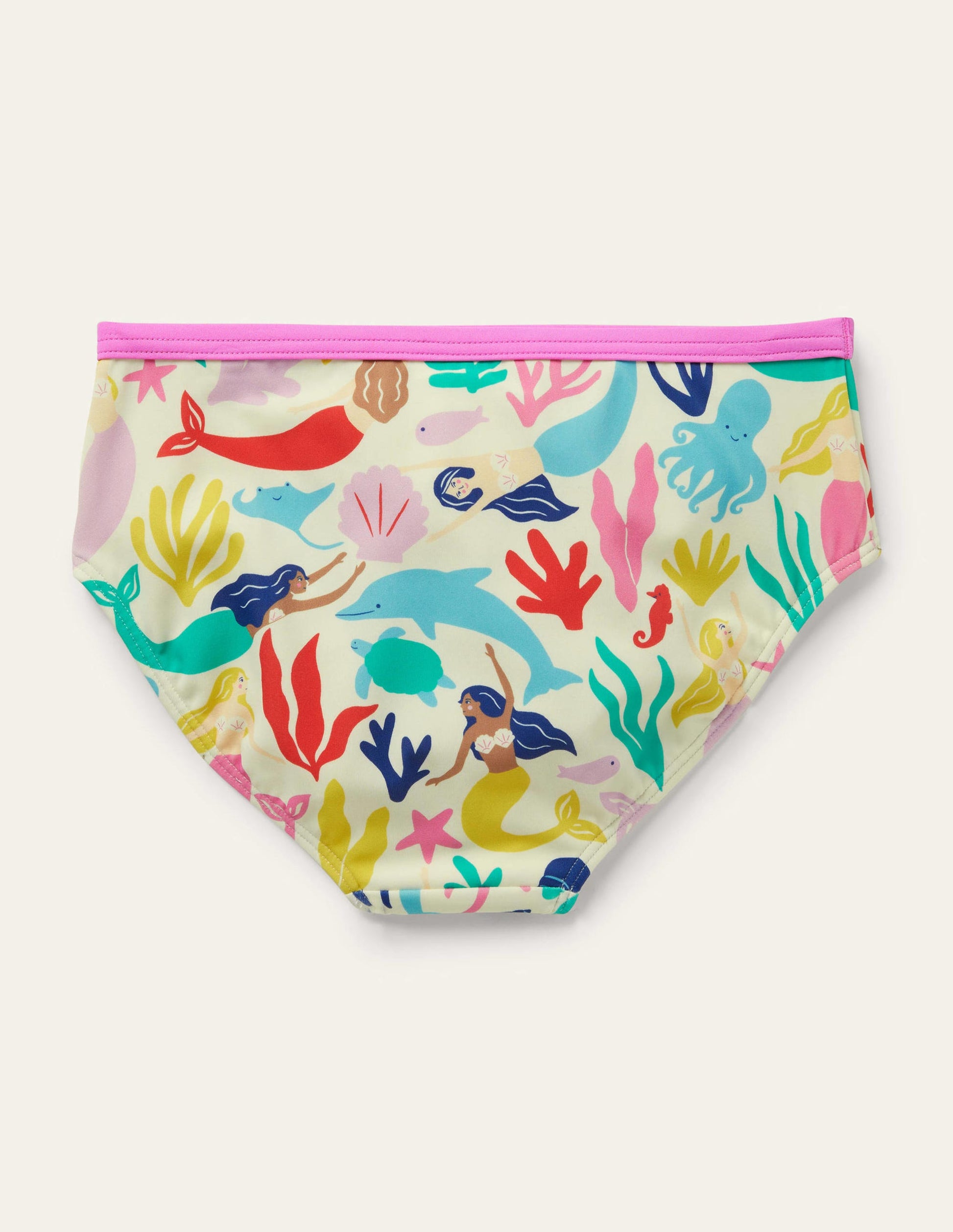 Patterned Bikini Bottoms-Multi Mermaids-2