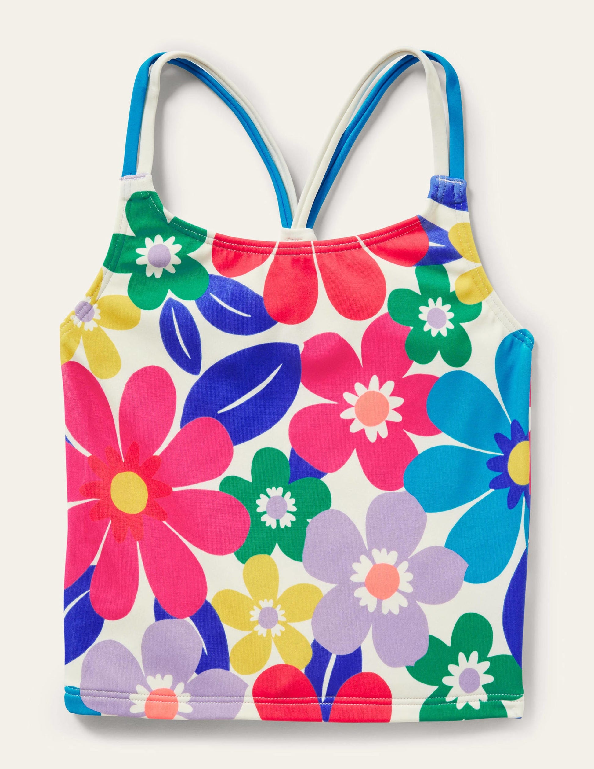 Patterned Tankini Top-Multi Surf Floral-1
