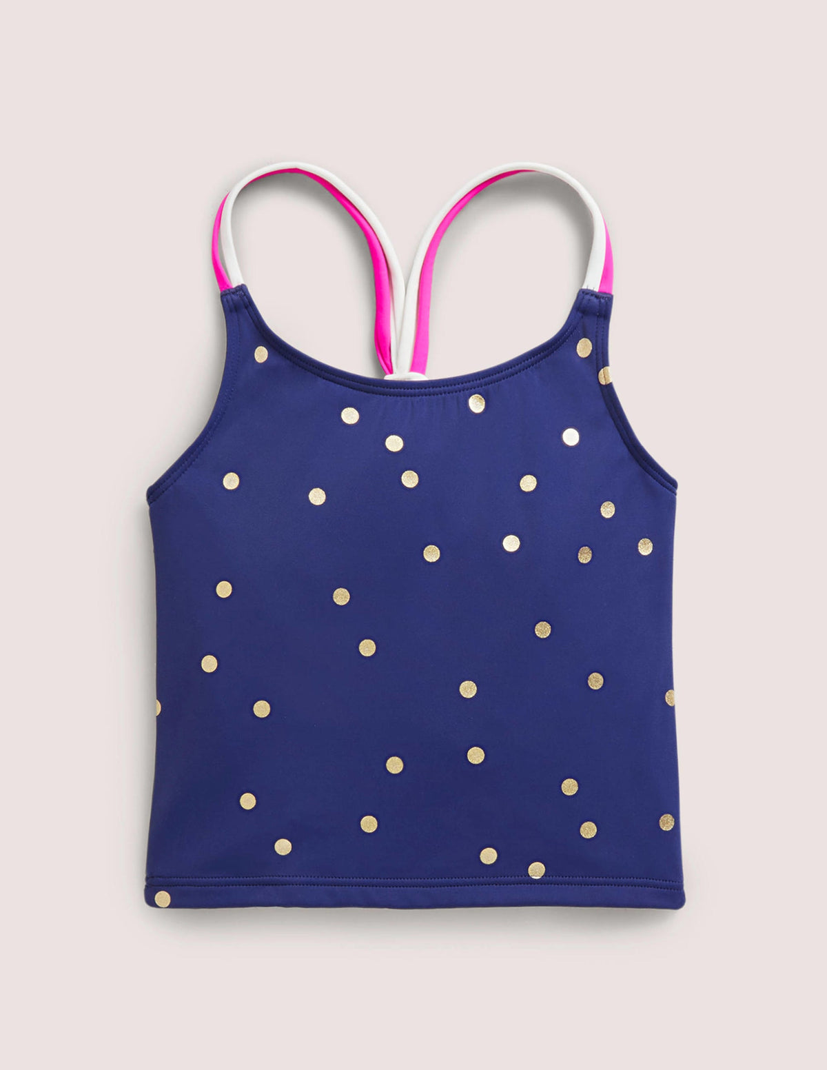 Patterned Tankini Top-Harmony Blue Gold Spot - Image 1