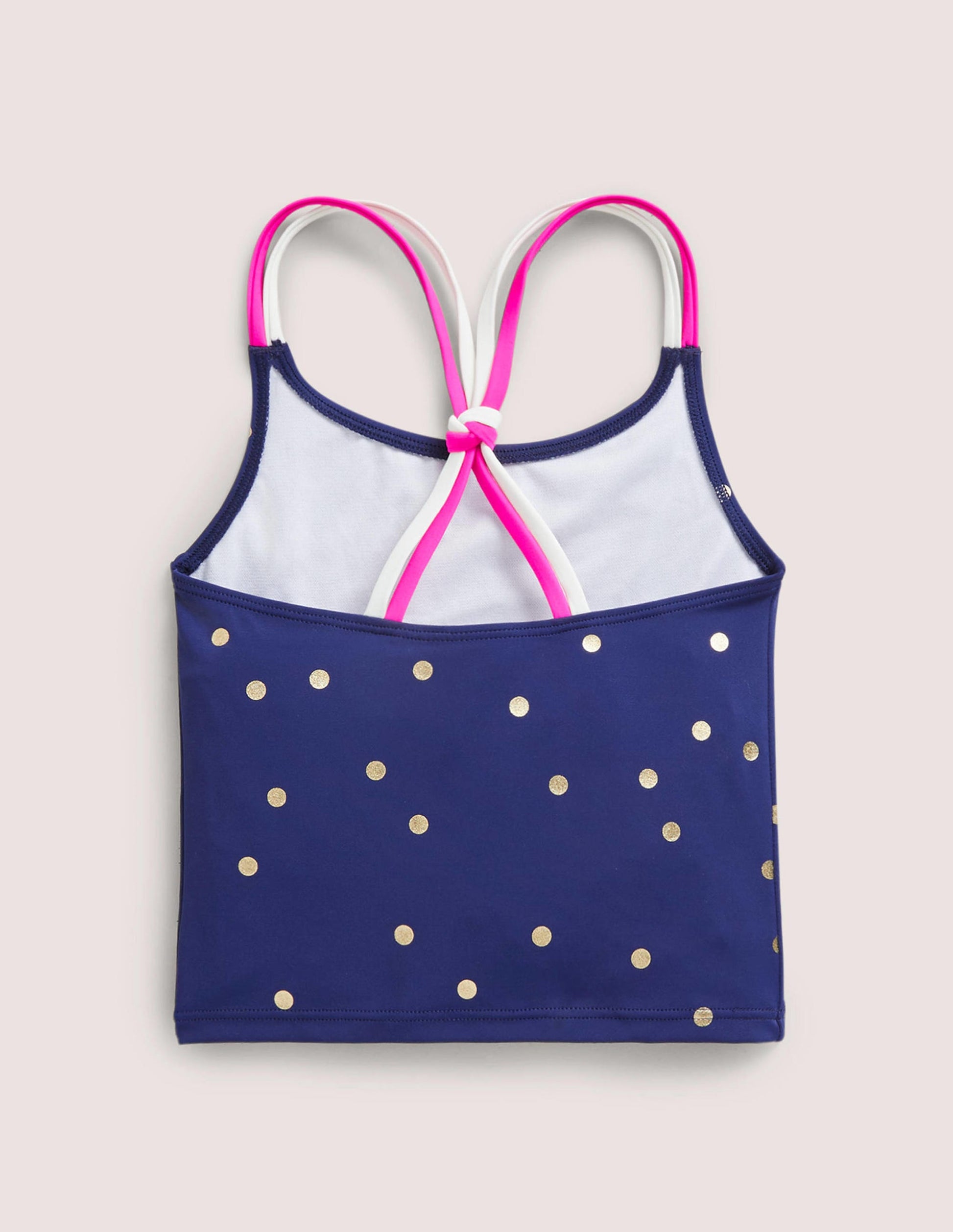 Patterned Tankini Top-Harmony Blue Gold Spot-2