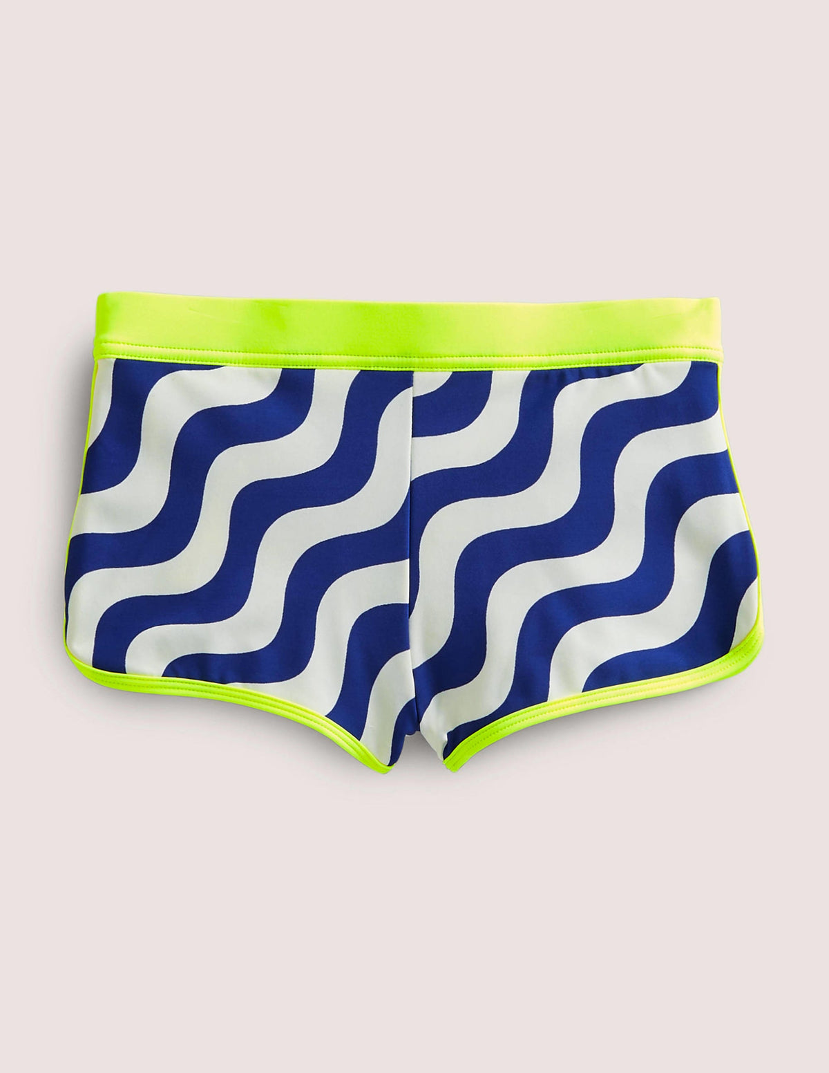 Patterned Swim Shorts-Ivory/Blue Wave-2