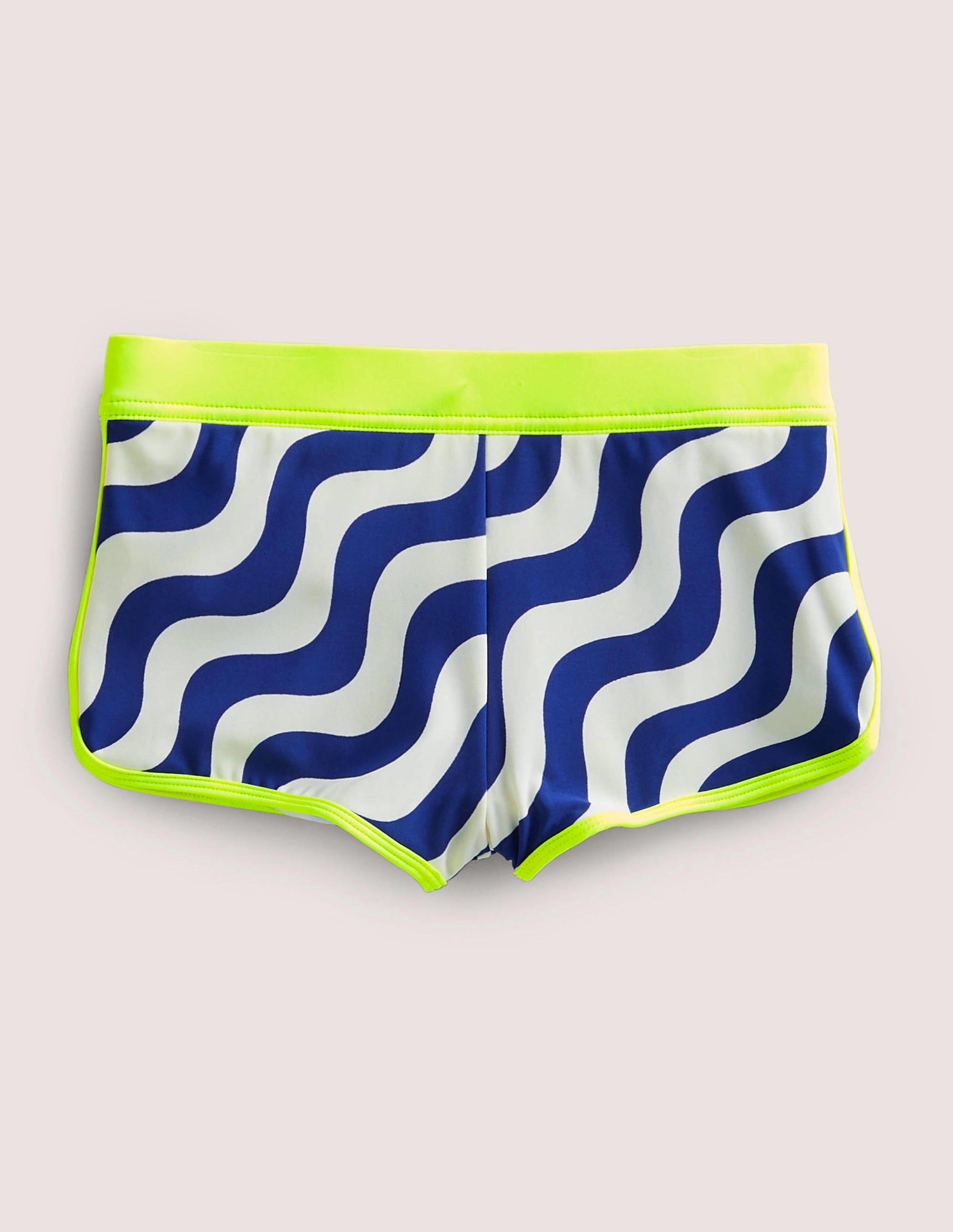 Patterned Swim Shorts-Ivory/Blue Wave-1
