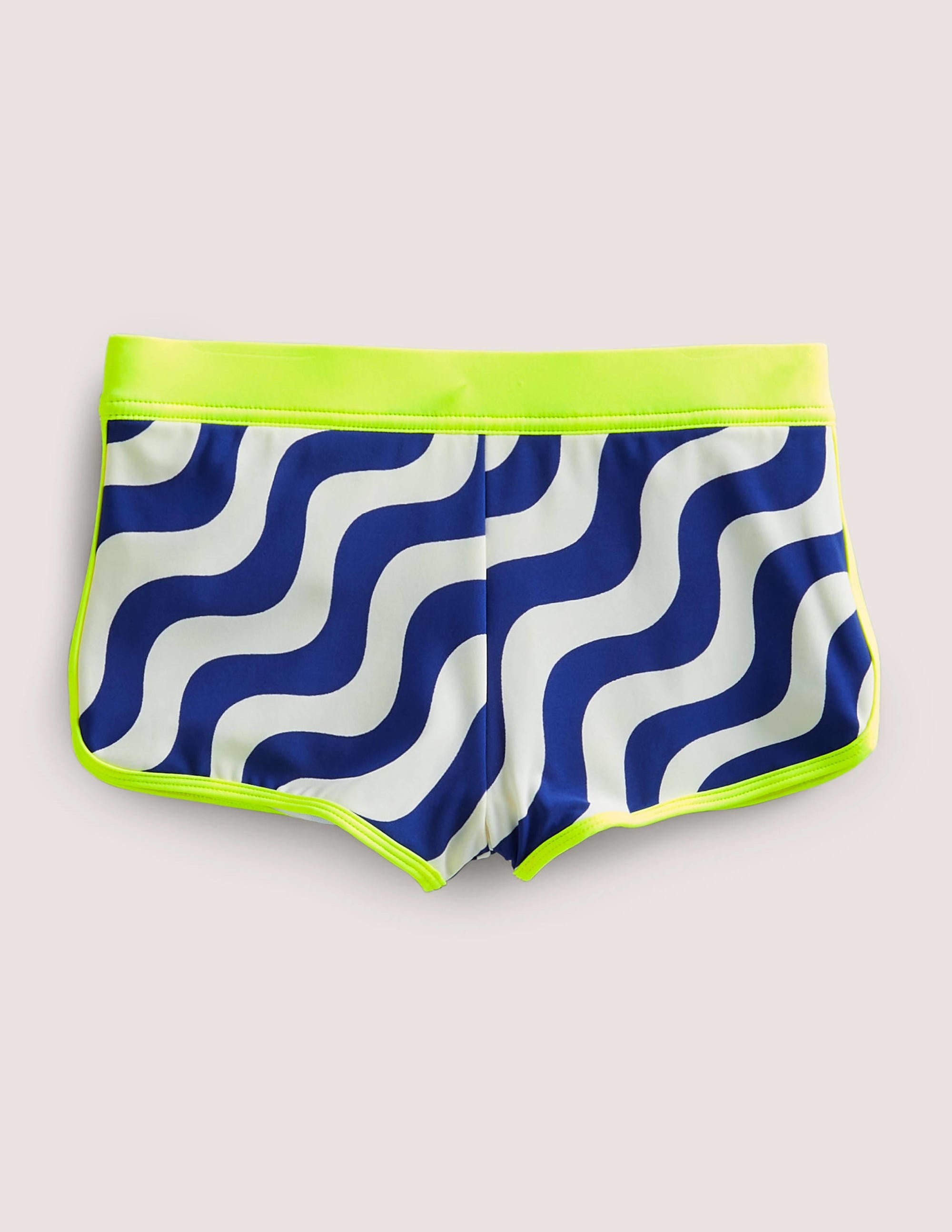 Patterned Swim Shorts-Ivory/Blue Wave - Image 1