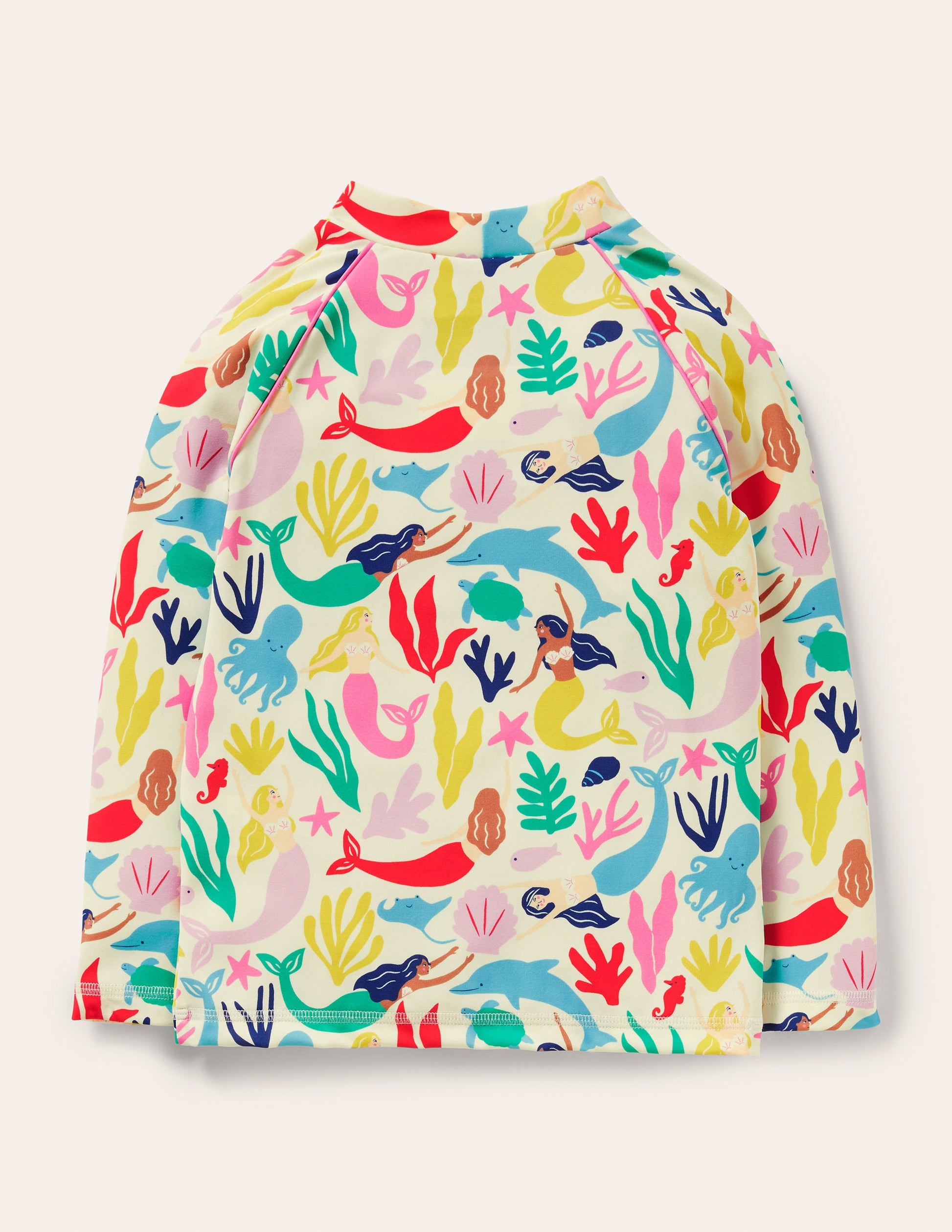 Patterned Rash Guard-Multi Mermaids-2