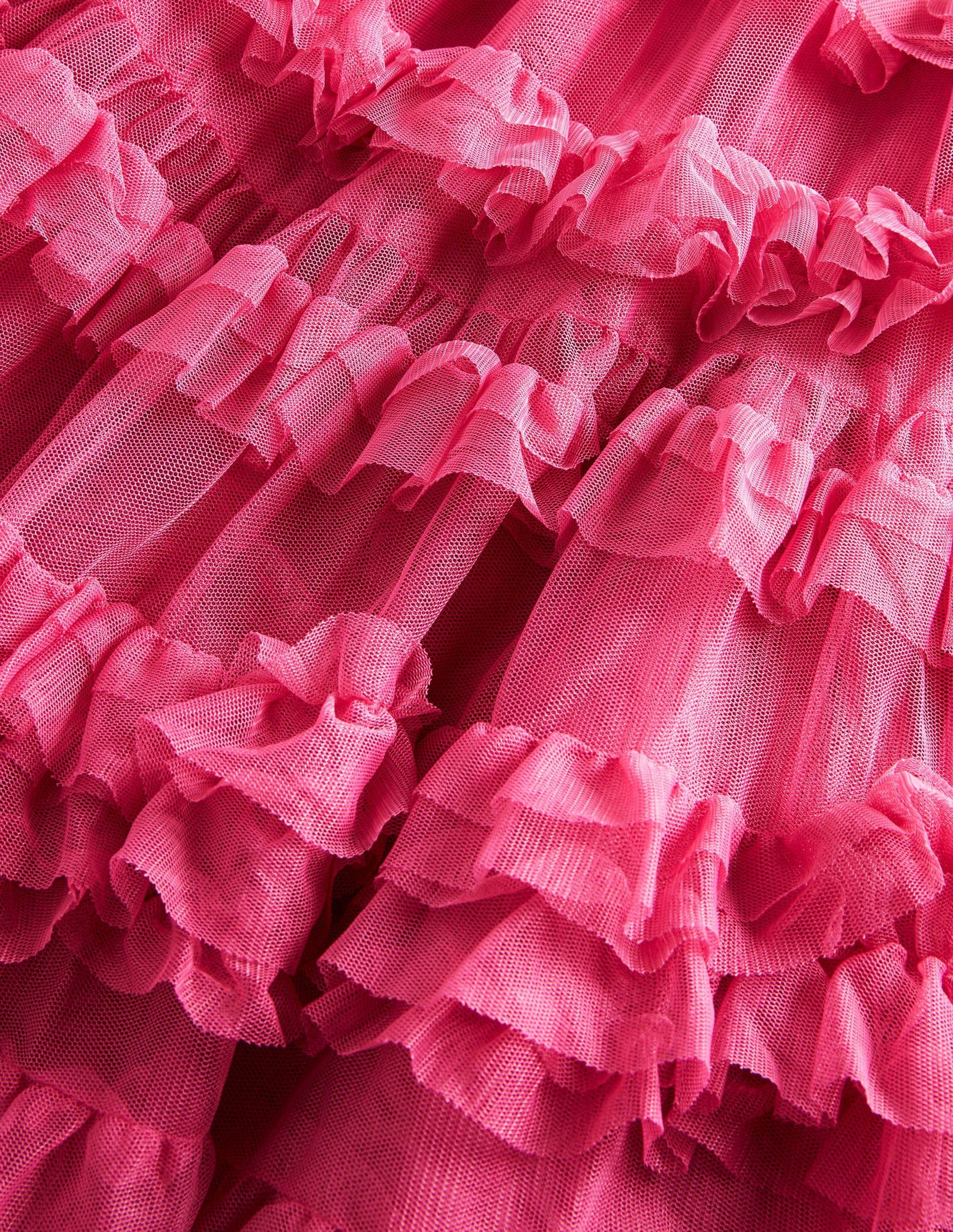 Midi Tulle Party Skirt-Pink-3