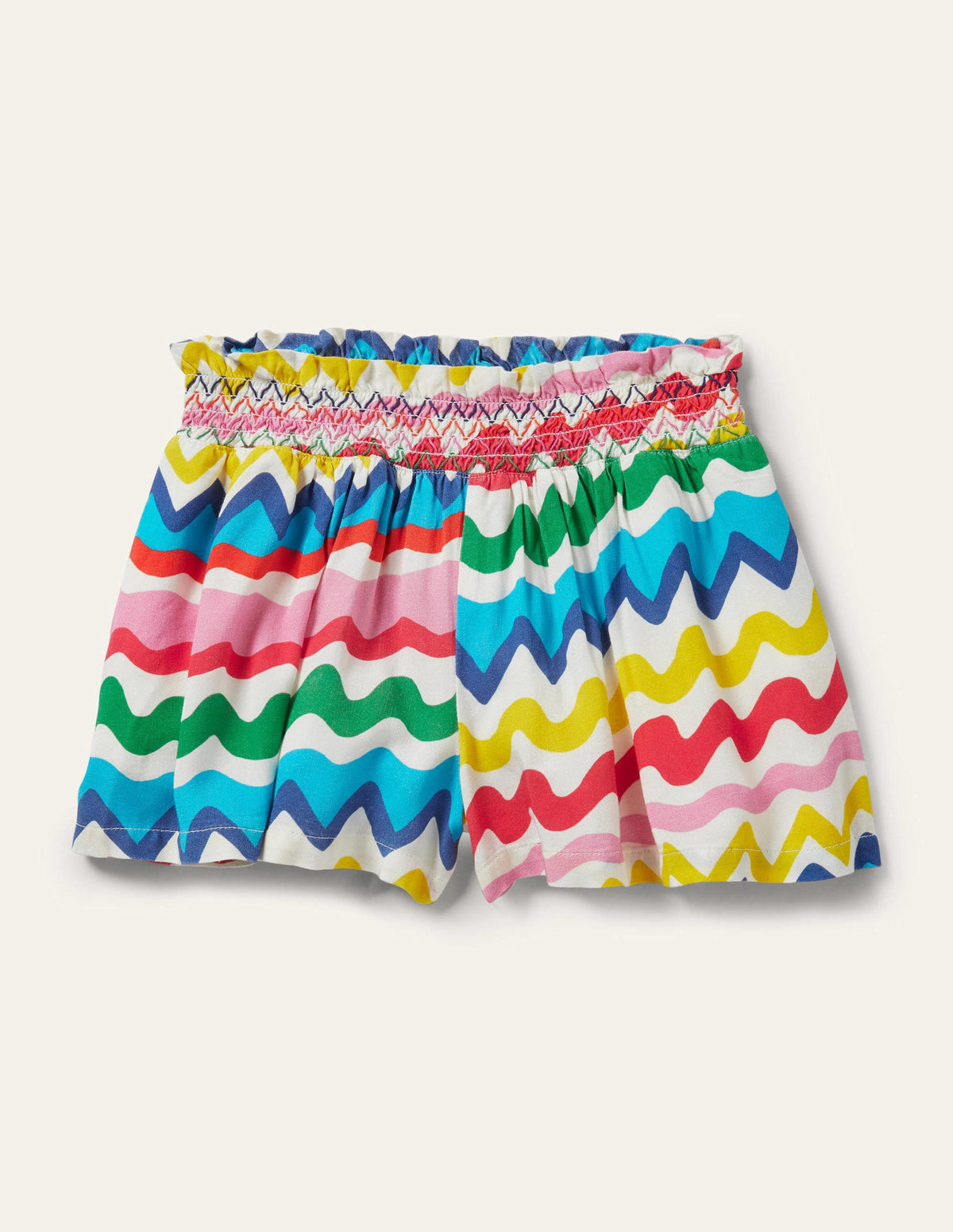 Shirred Waist Culotte Pants-Multi Ric-rac-1