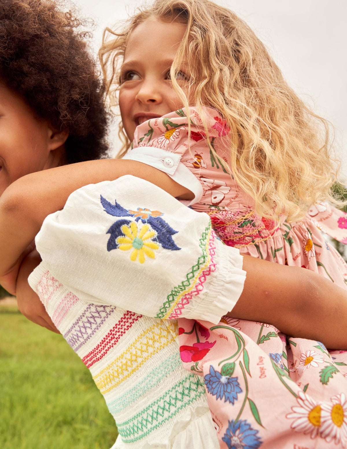 Floral Smocked Dress-Ivory Embroidered - Image 5