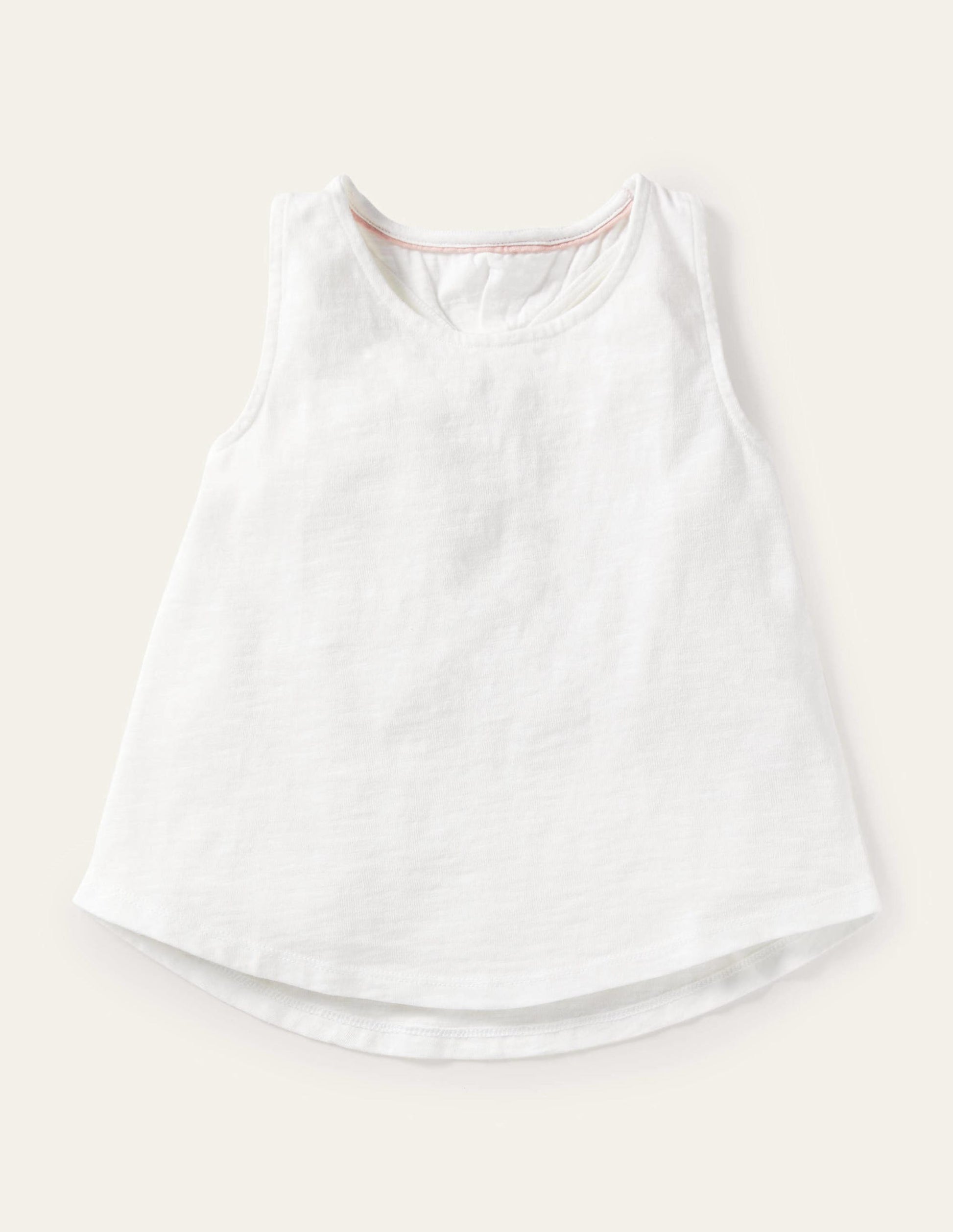 Knot Back Tank Top-White-1