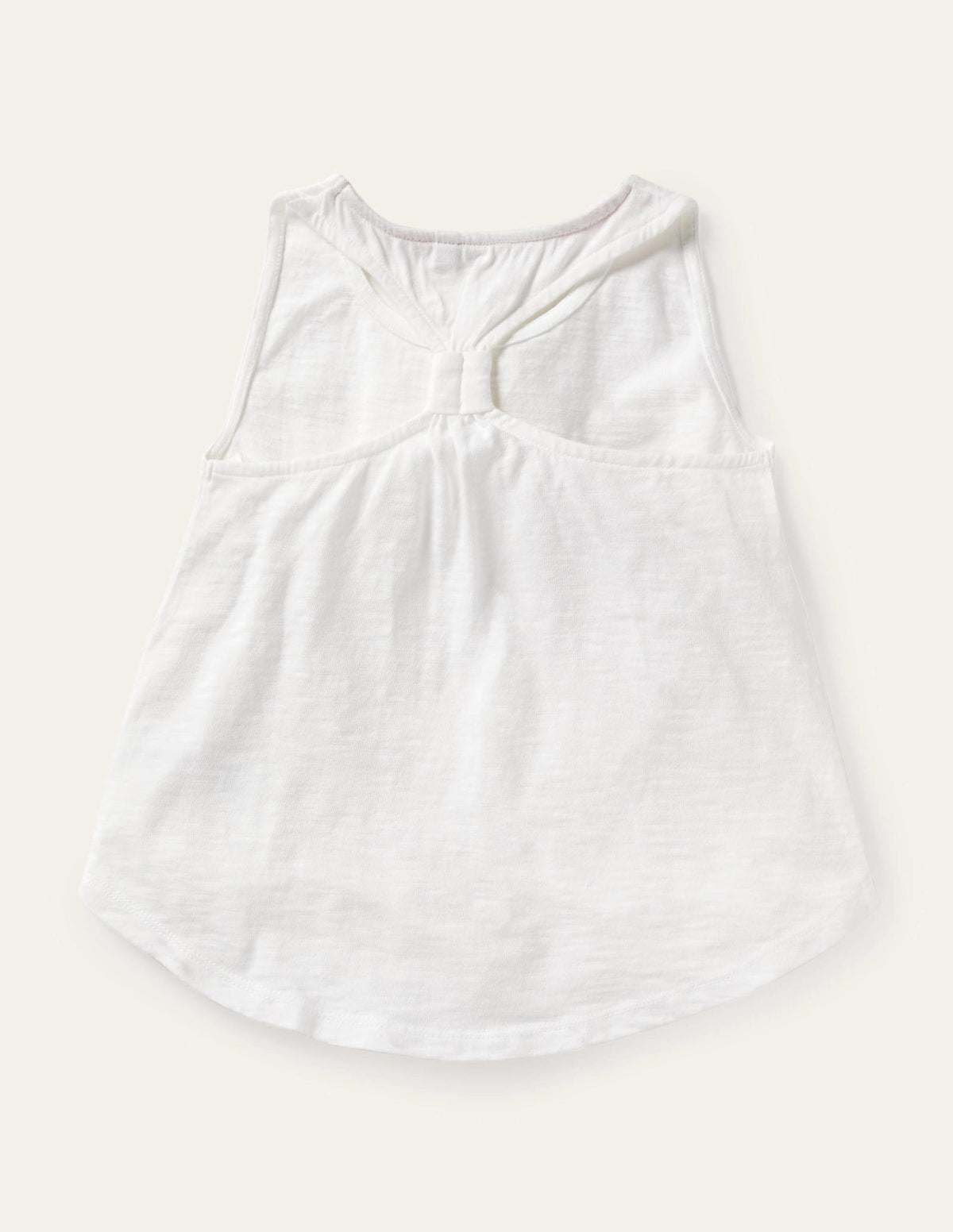Knot Back Tank Top-White-2