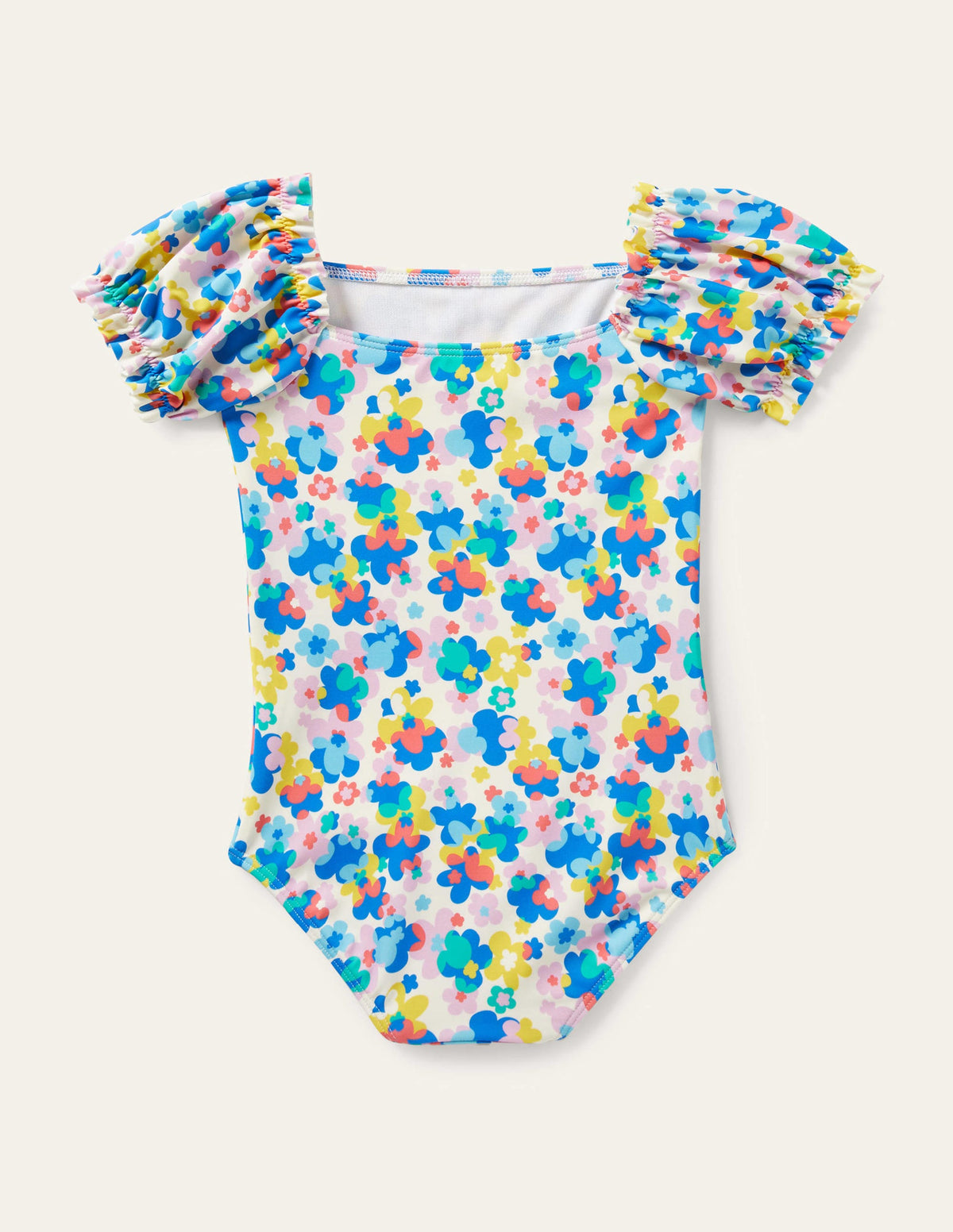 Puff Sleeve Printed Swimsuit-Multi Happy Ditsy Floral - Image 2