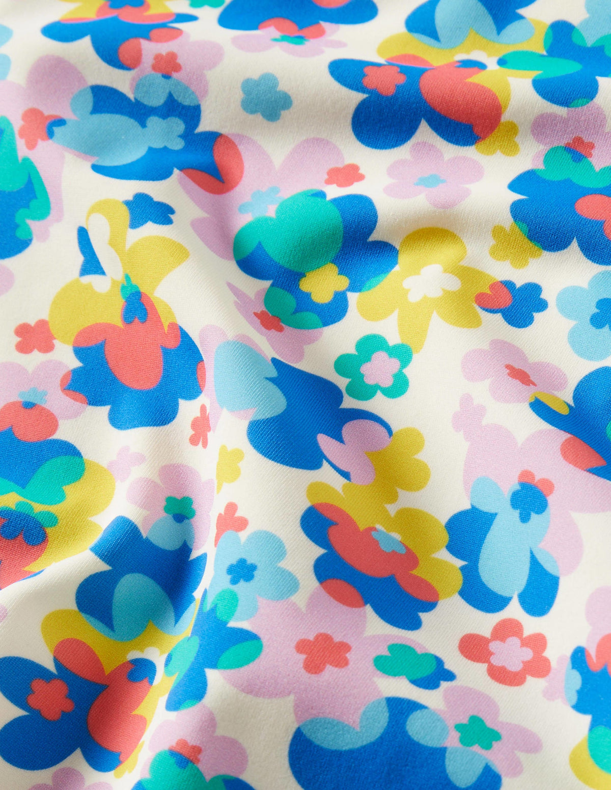 Puff Sleeve Printed Swimsuit-Multi Happy Ditsy Floral-3