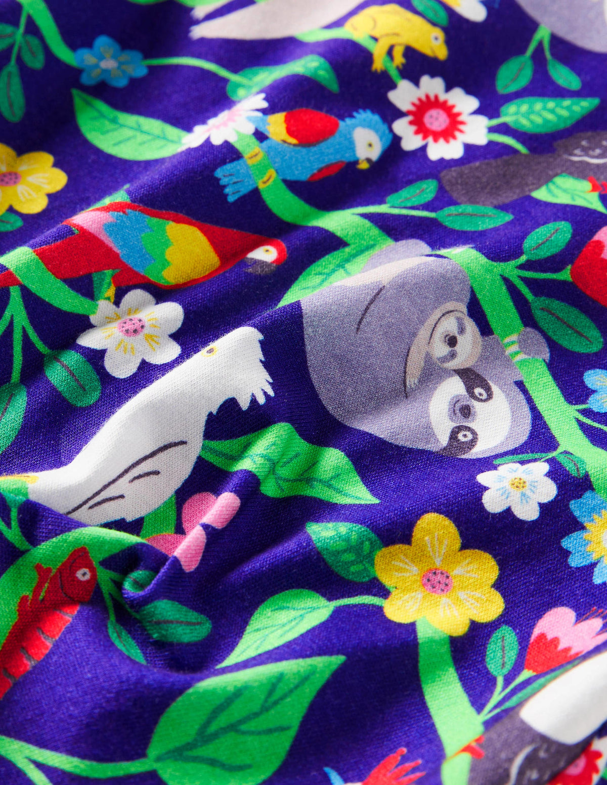 Tie-front T-shirt-Blue Wave Sloth - Image 3