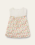 Broderie Yoke Top-Multi Patchwork Floral