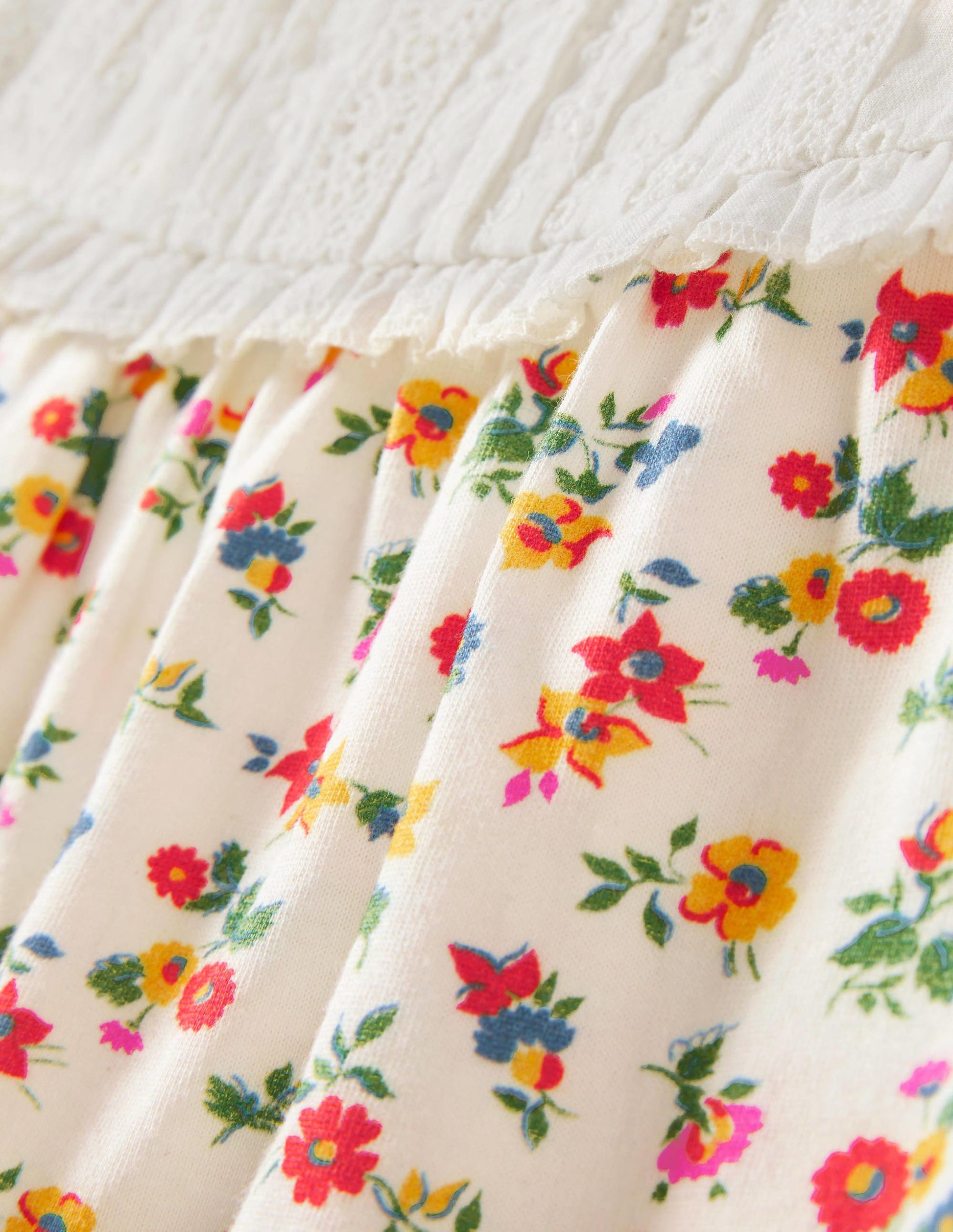 Broderie Yoke Top-Multi Patchwork Floral-3