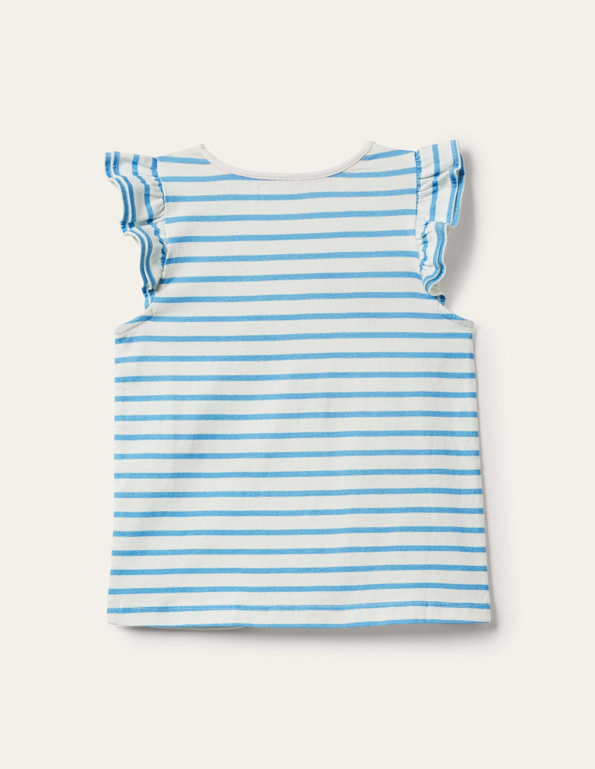 Ruffle Interest Logo T-shirt-Malibu Blue/Ivory Bumble Bees - Image 2